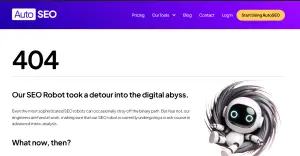AutoSEO's Error 404 Page Design Preview