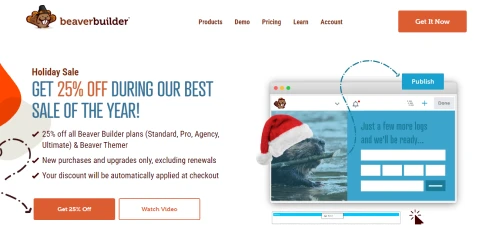 BeaverBuilder Holidays Sales website screenshot