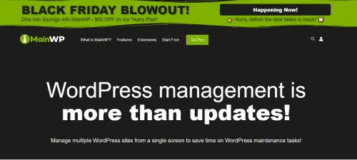 MainWP Black Friday Blowout website screenshot
