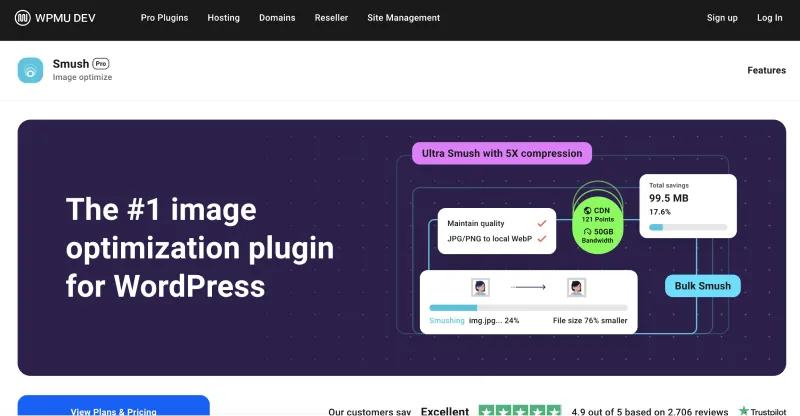Smush WordPress Plugin Landing Page