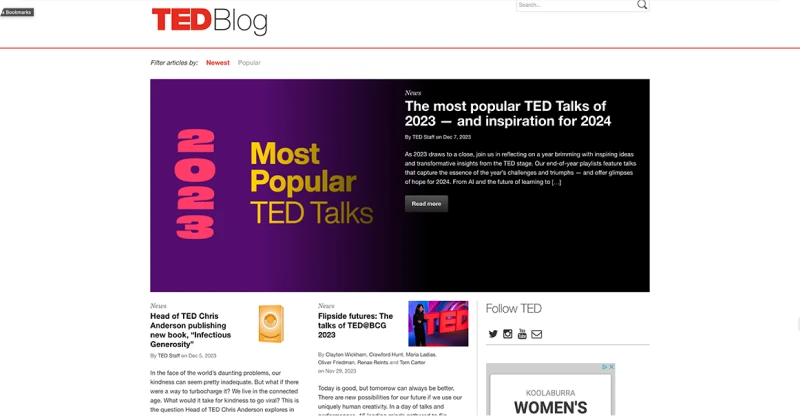 TED Blog Screenshot