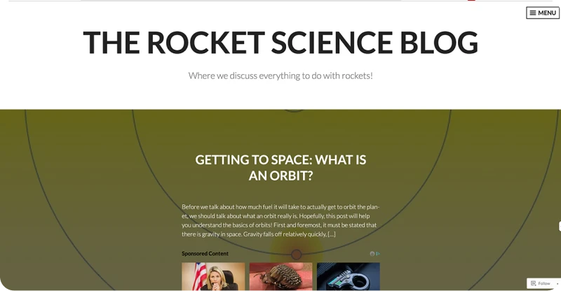 The Rocket Science Blog Screenshot