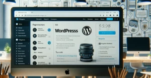 a web designer's office, focusing on wordpress plugins