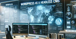 an innovative tech office, focused on the concept of WordPress as a Headless CMS