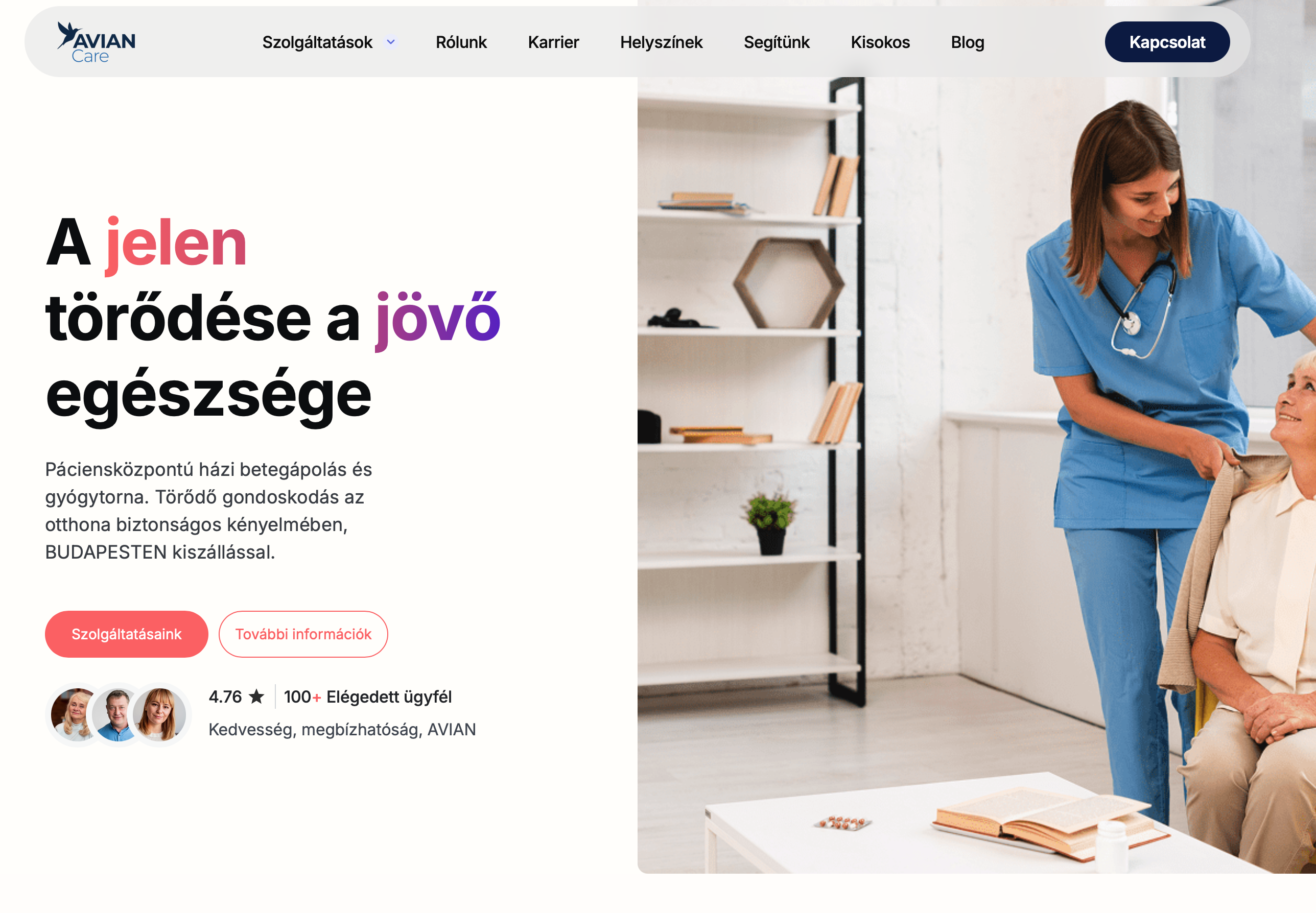 AVIAN Care website - Hungarian health and wellness brand