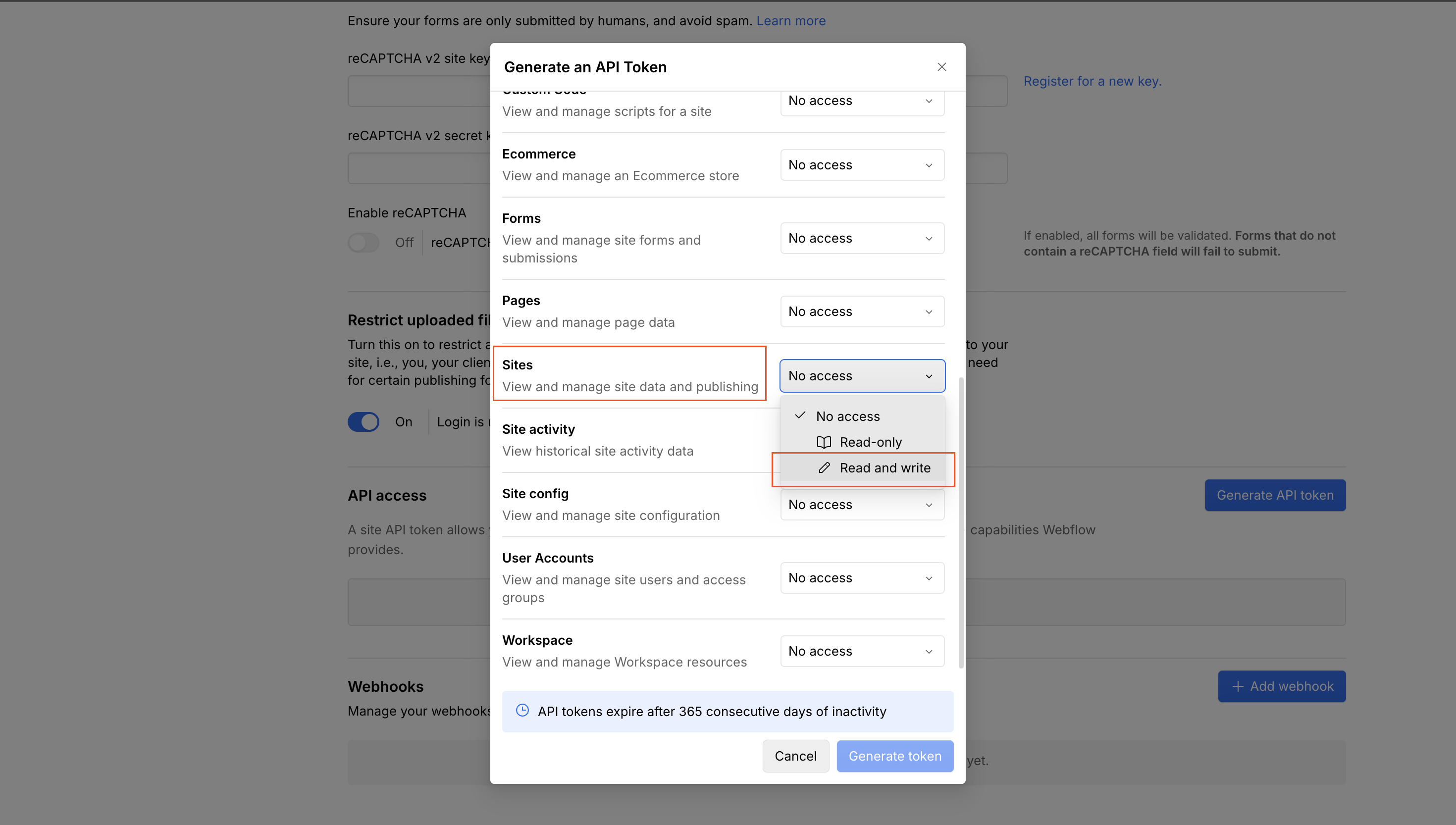 Step 4: Set Sites to Read and write
