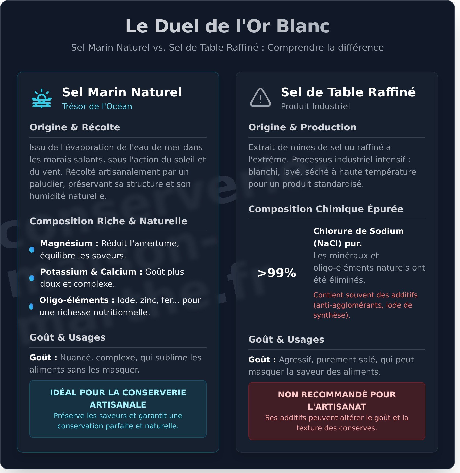 Sel marin infographic - visual guide