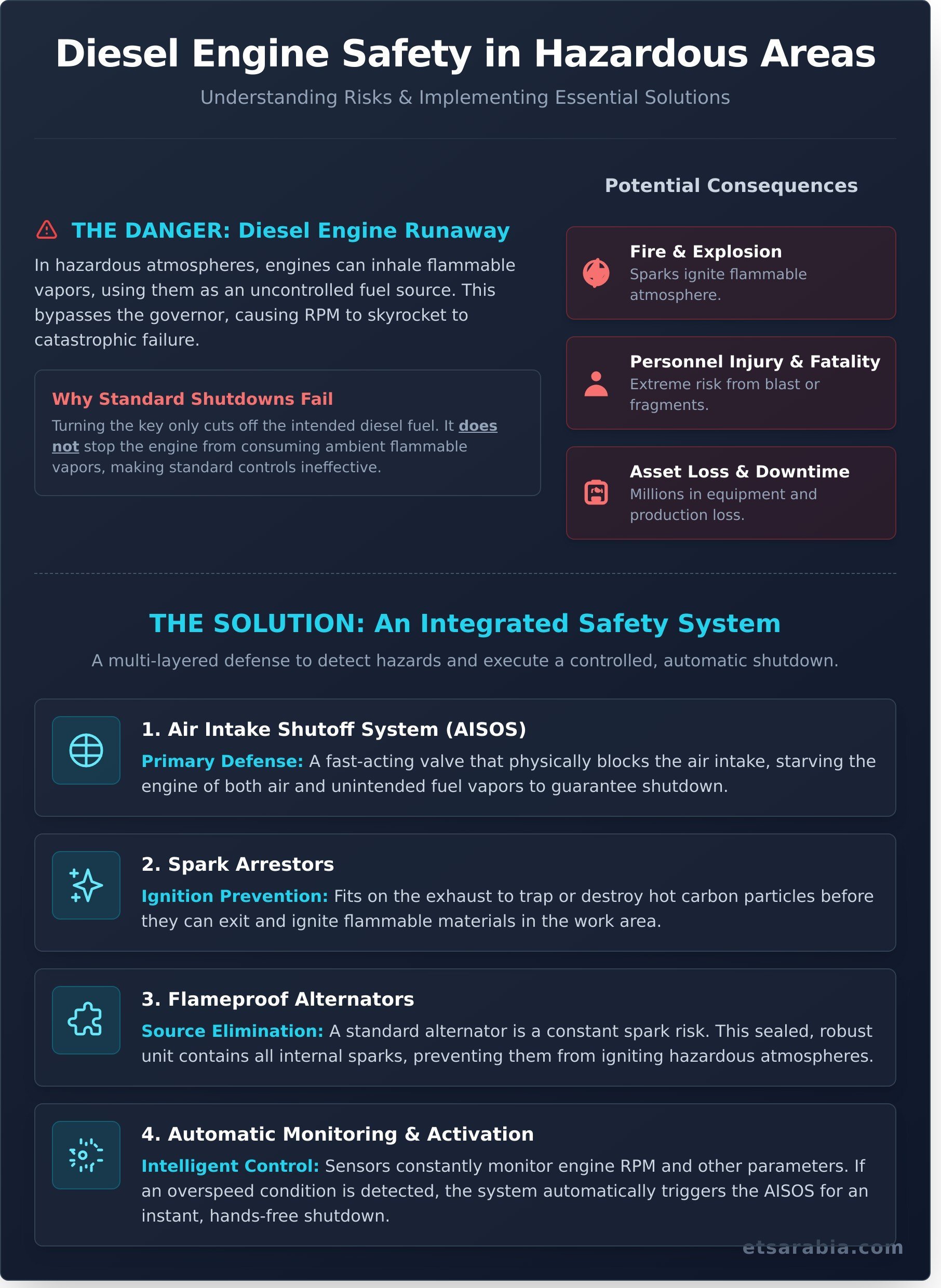 Diesel engine safety solutions