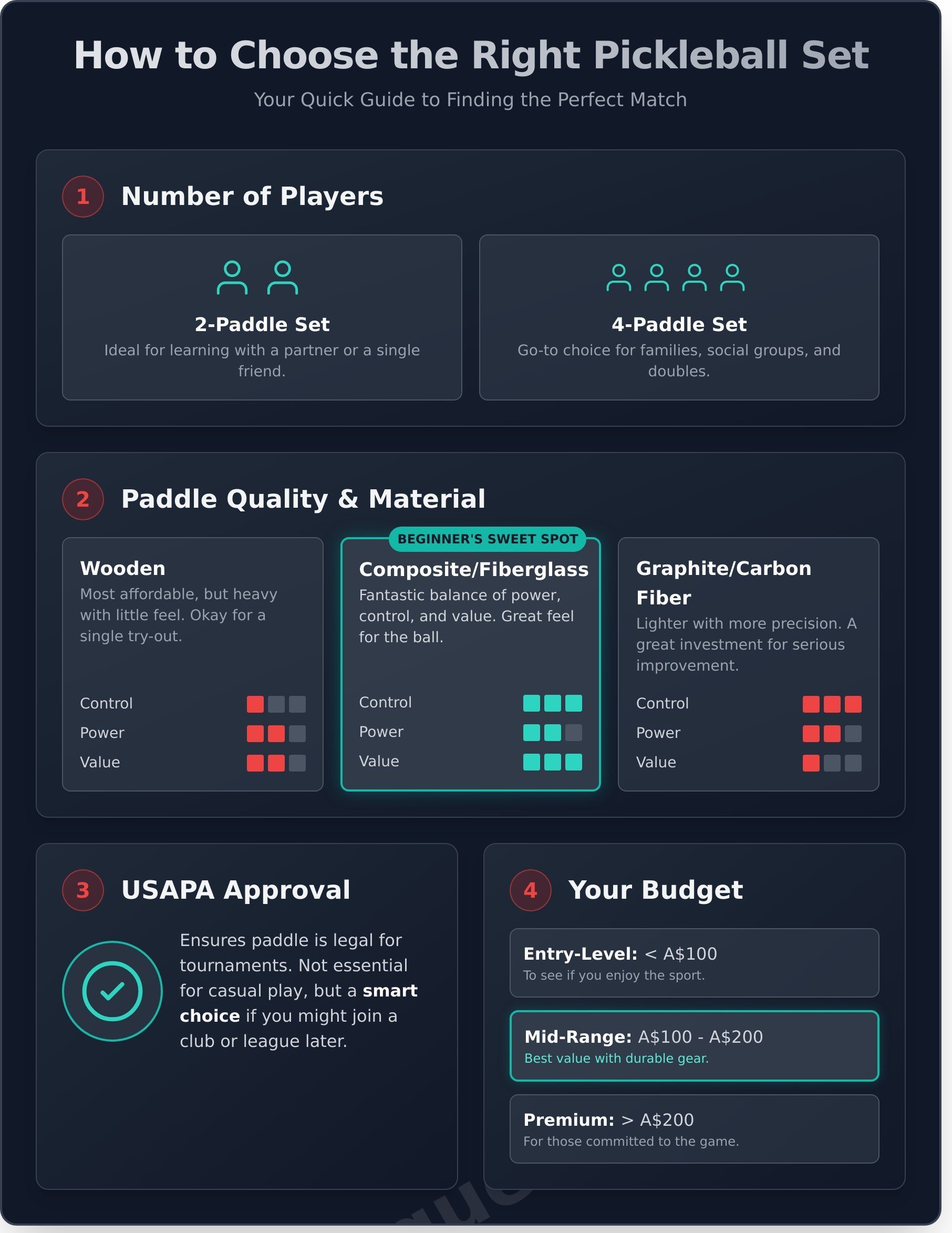 Pickleball set infographic - visual guide