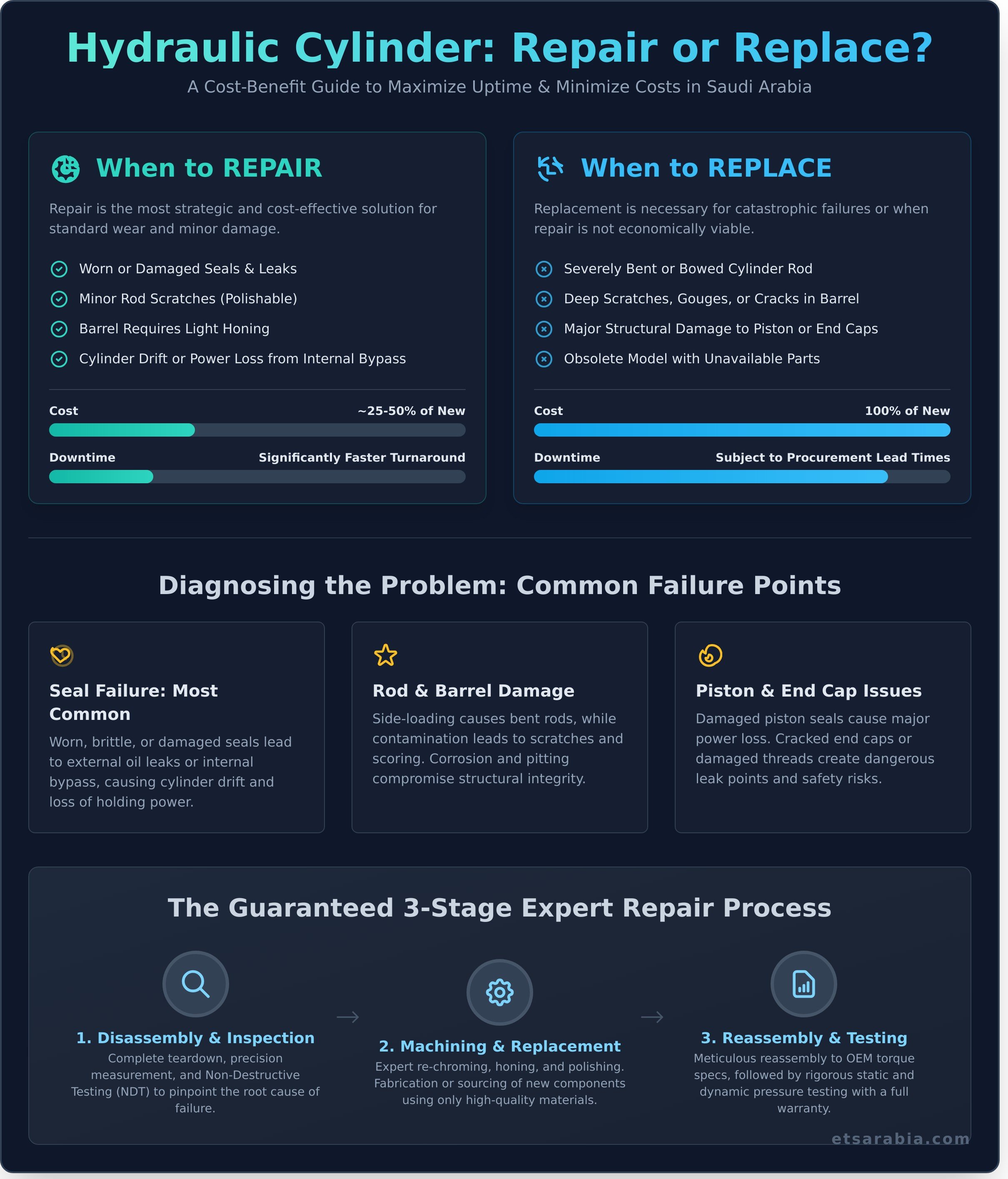 Hydraulic cylinder repair