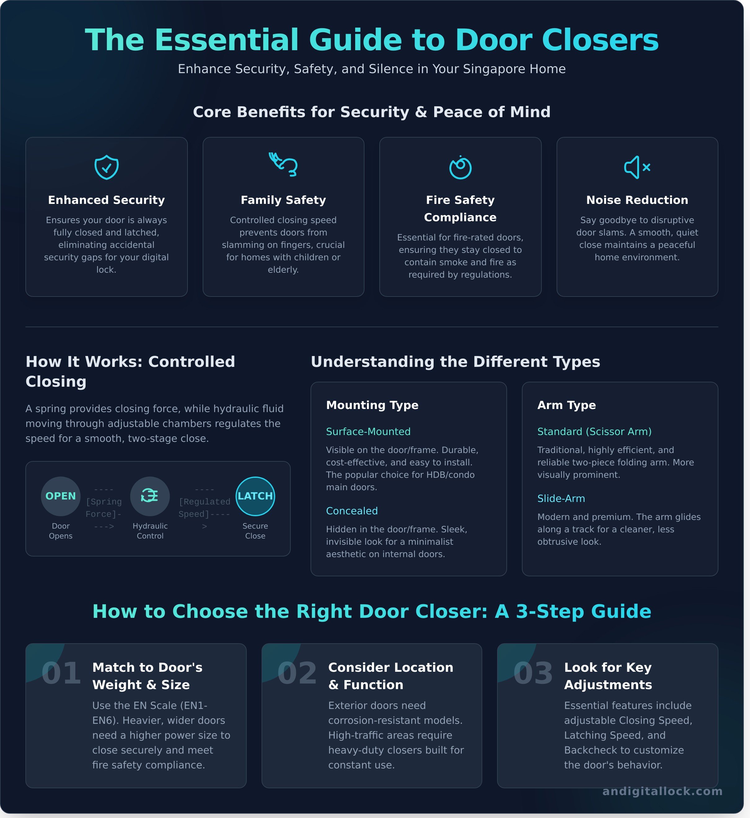 Door closer infographic - visual guide