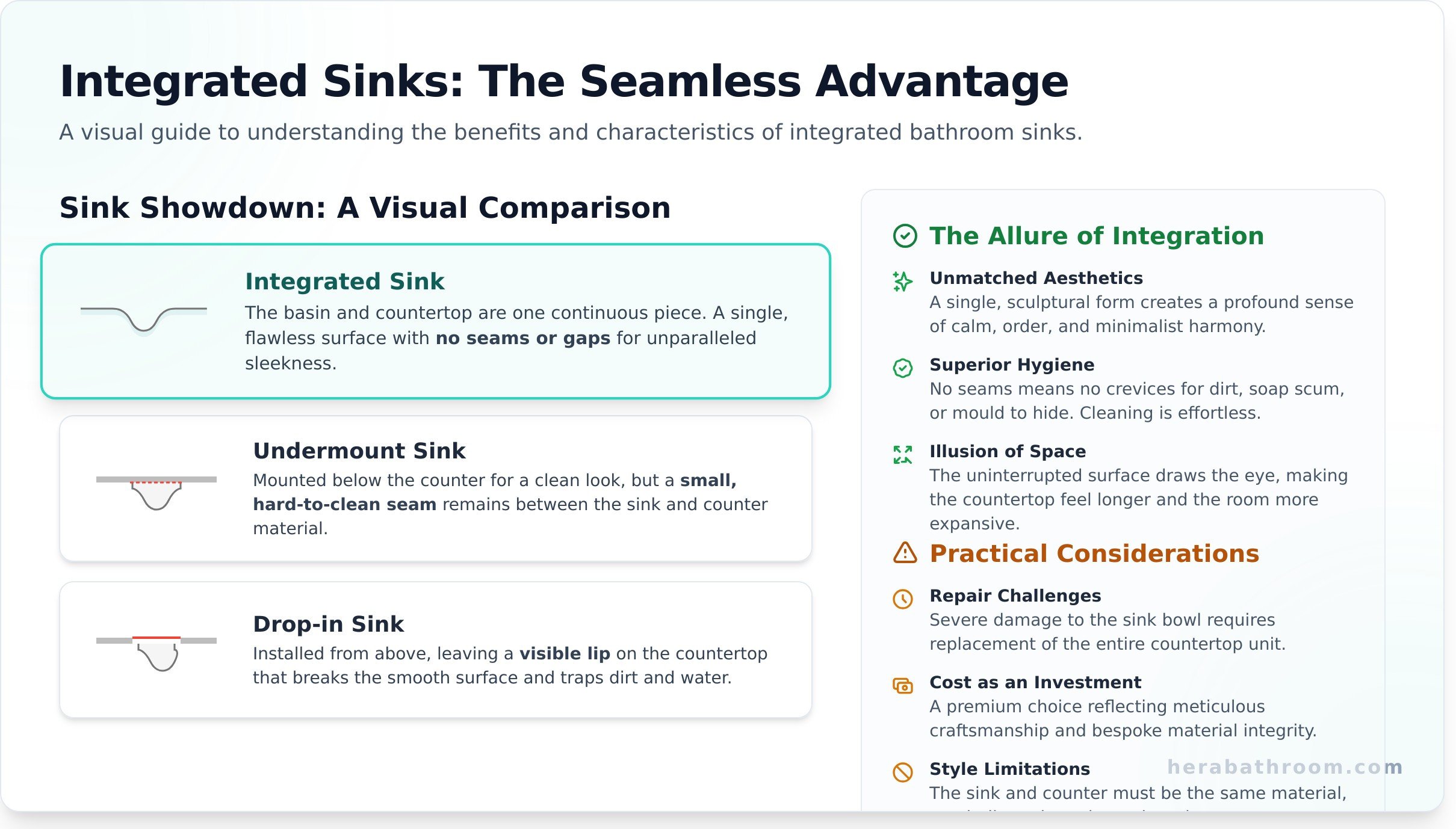 Integrated sink infographic - visual guide