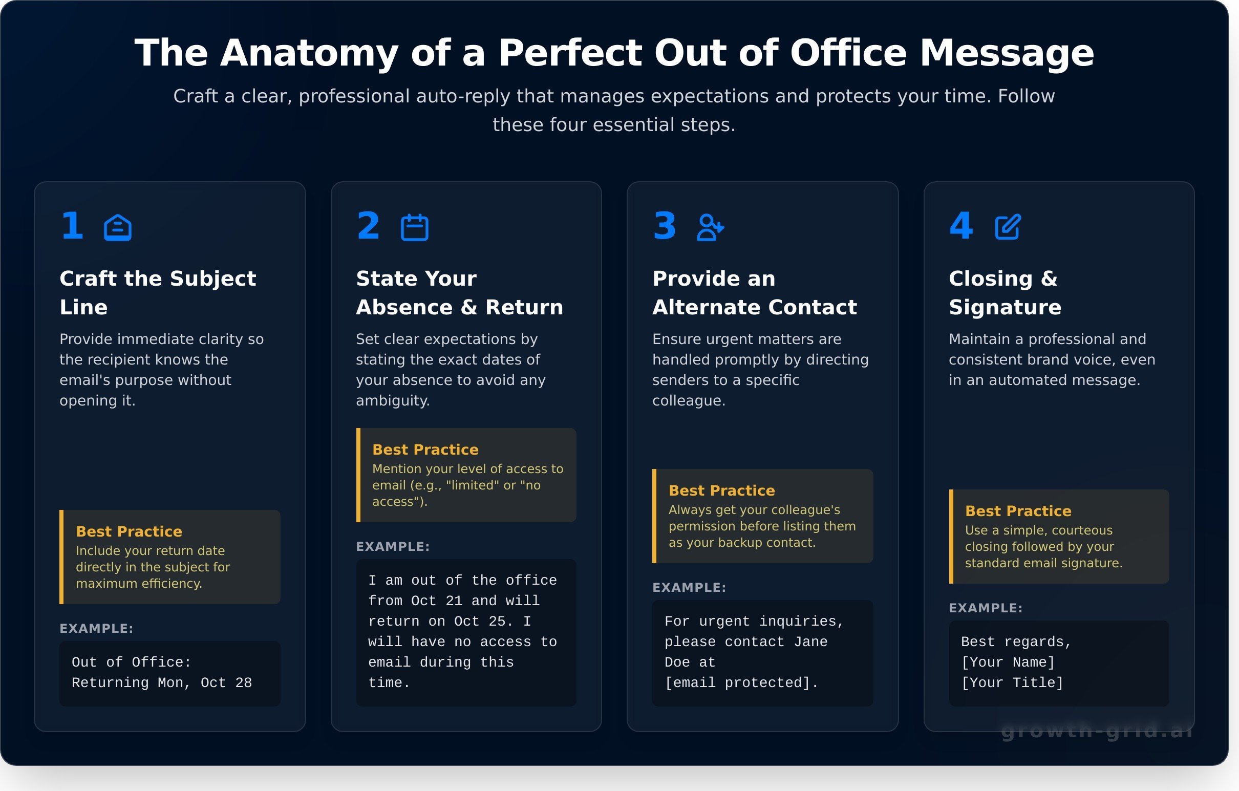 Out of office message