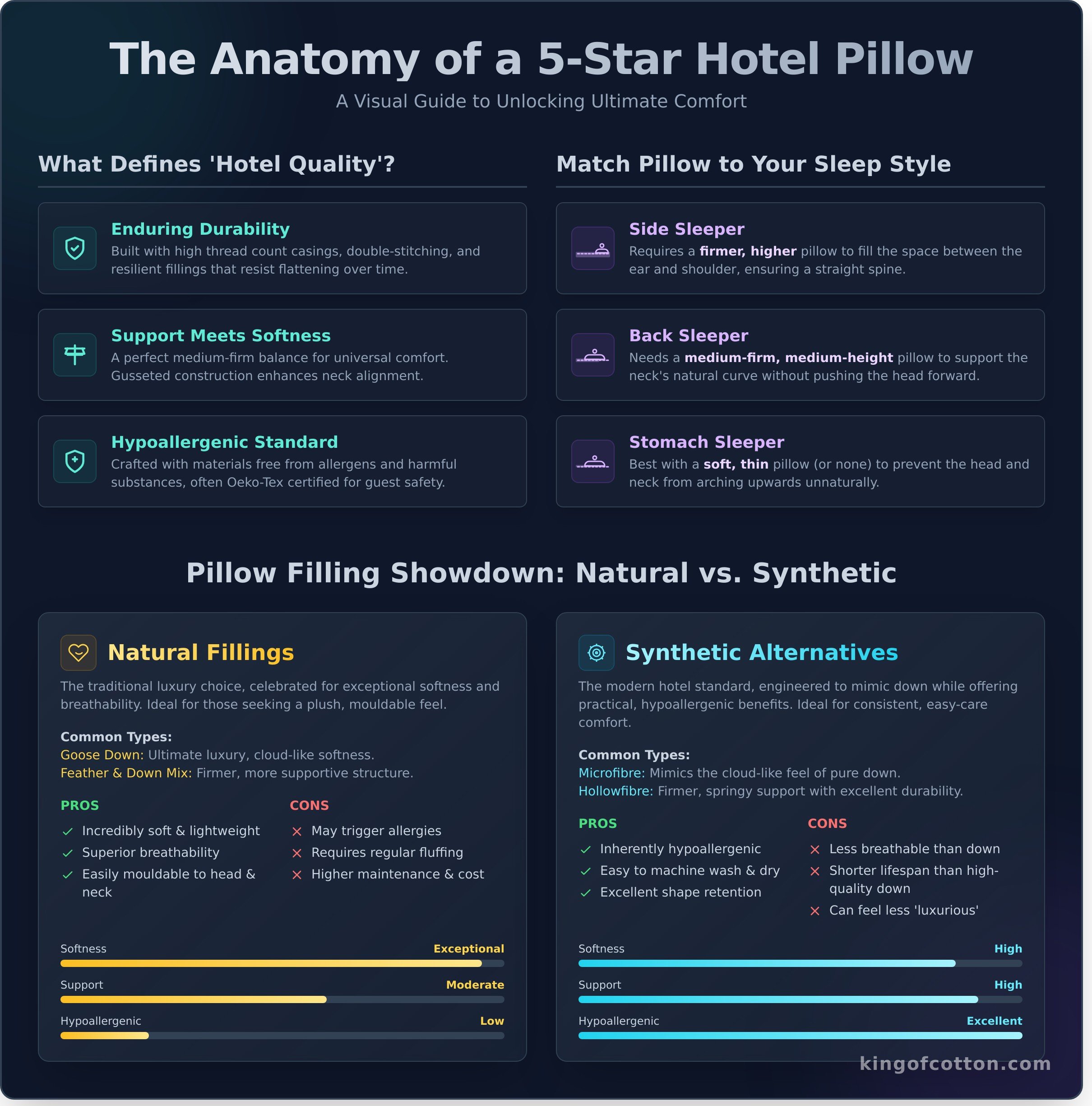 Hotel pillows infographic - visual guide