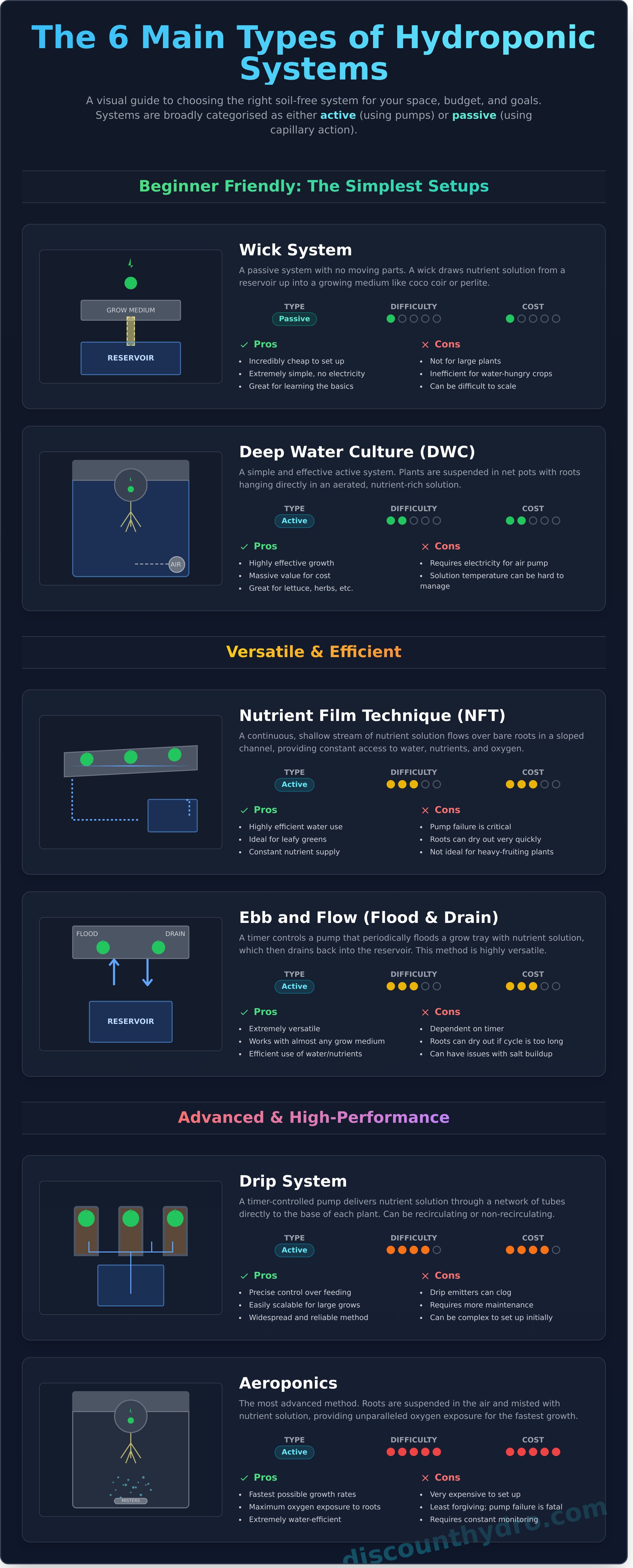 Hydroponics infographic - visual guide