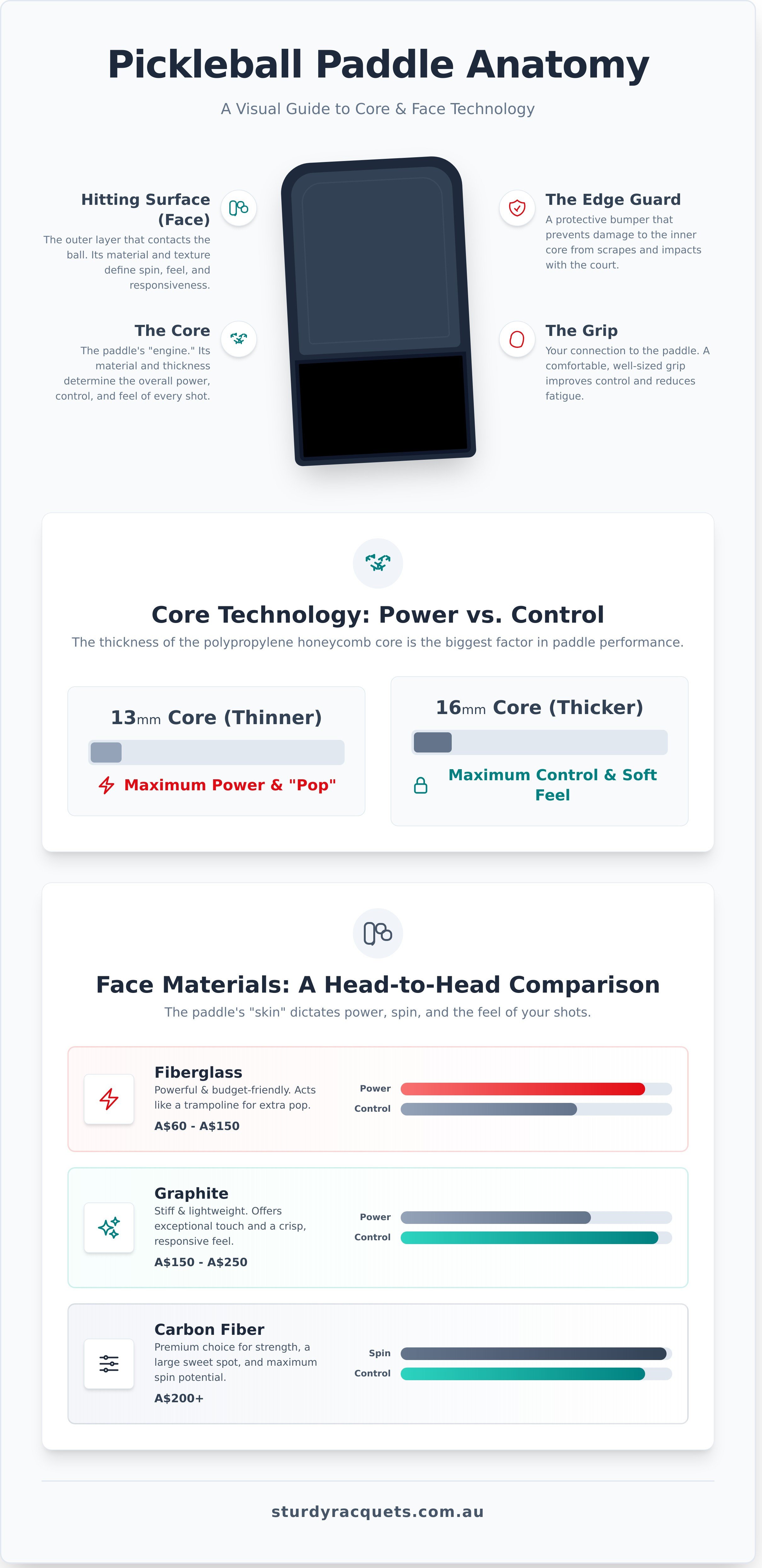 Pickleball paddle infographic - visual guide