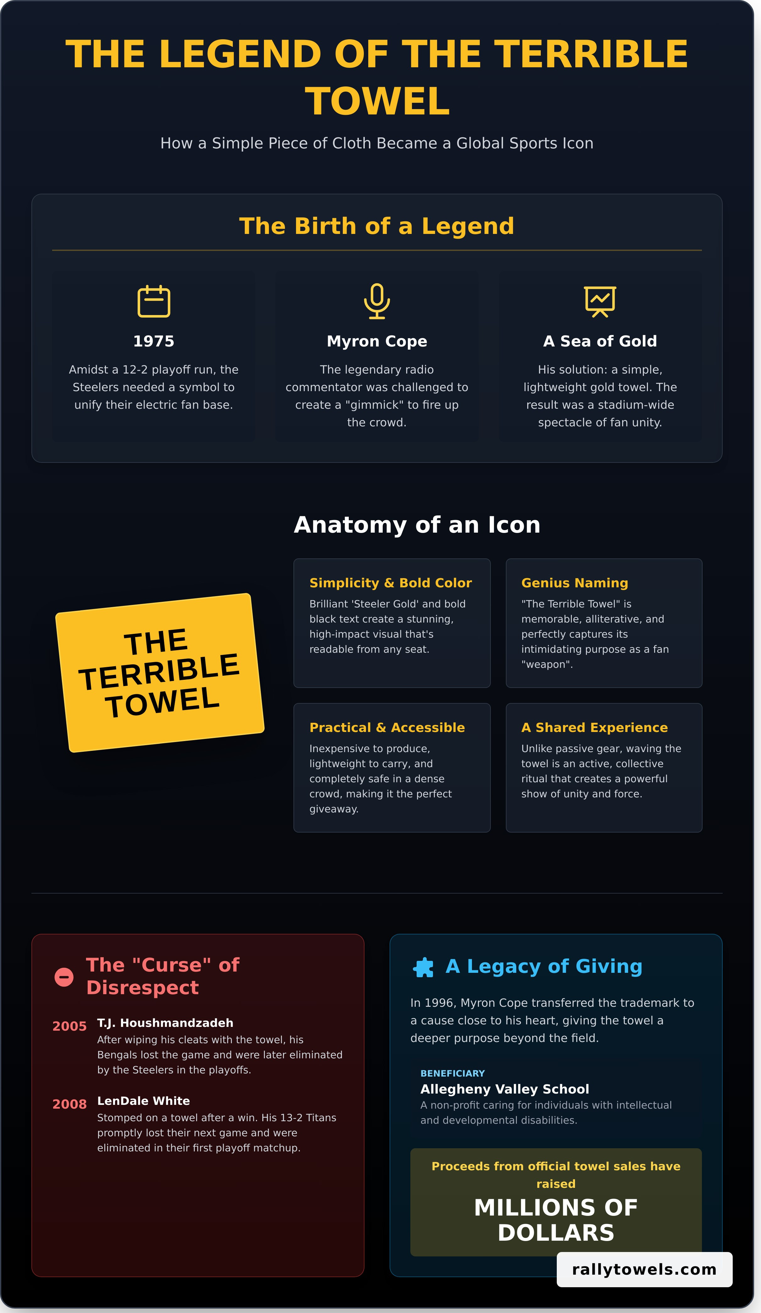 The terrible towel infographic - visual guide