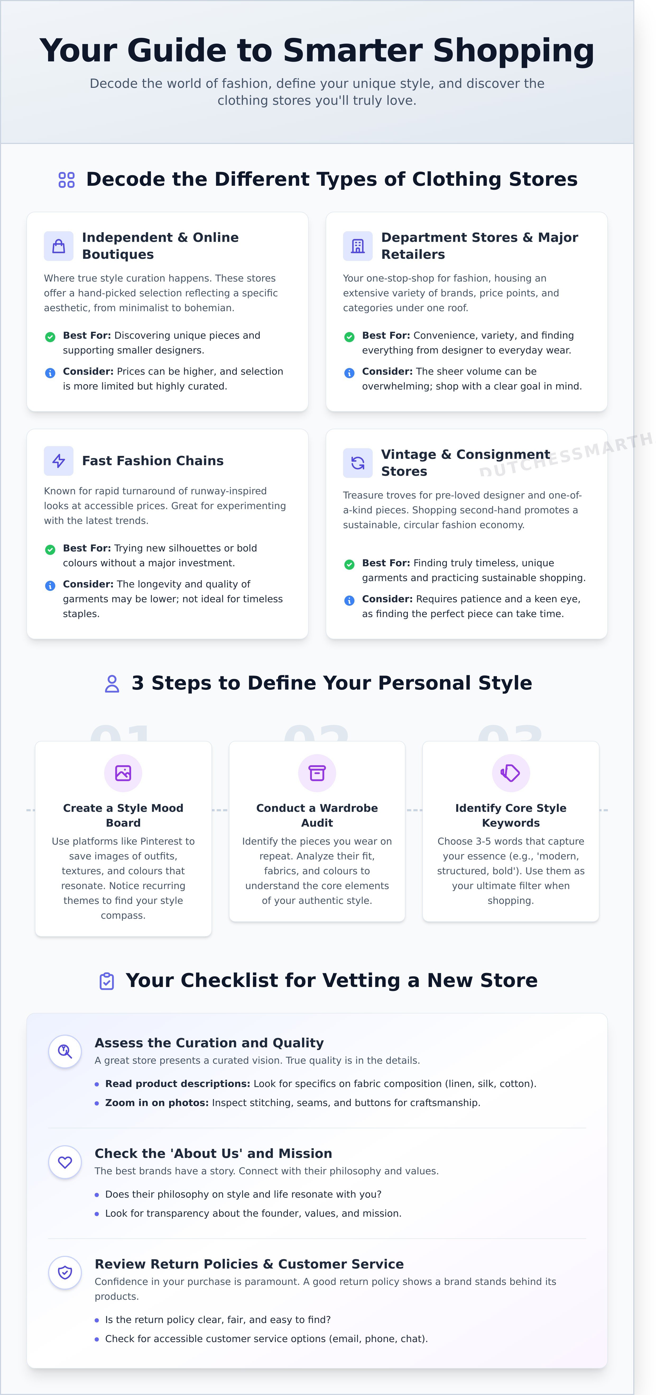 Clothing stores infographic - visual guide