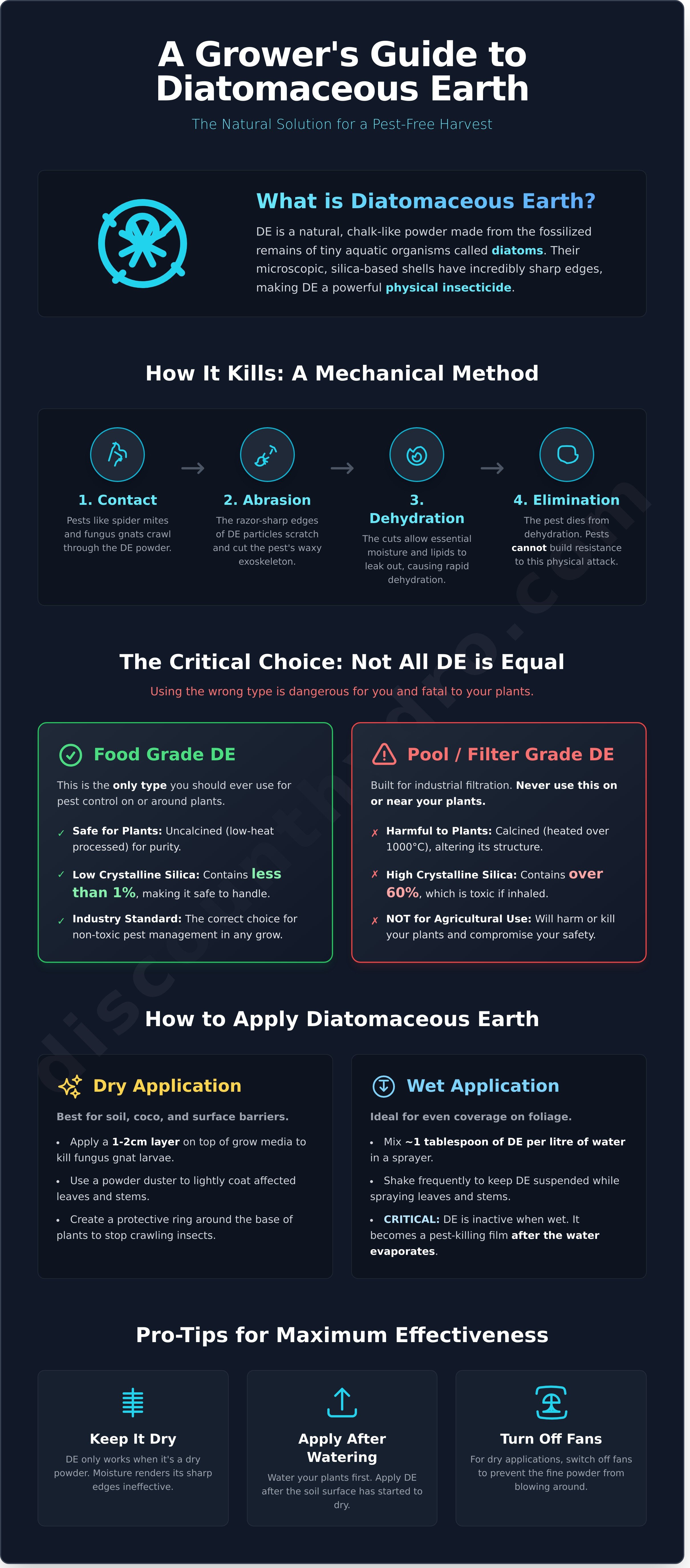 Diatomaceous earth infographic - visual guide