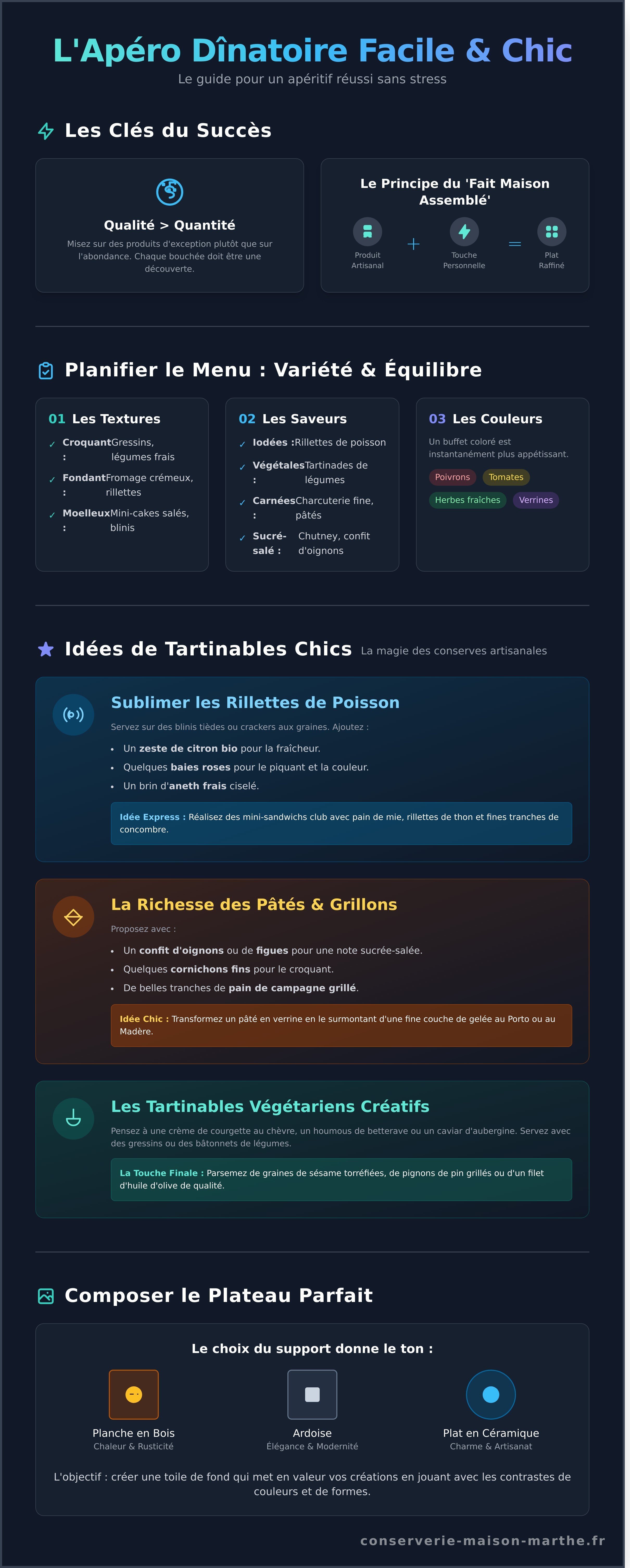 Idée apéro dinatoire facile et chic infographic - visual guide