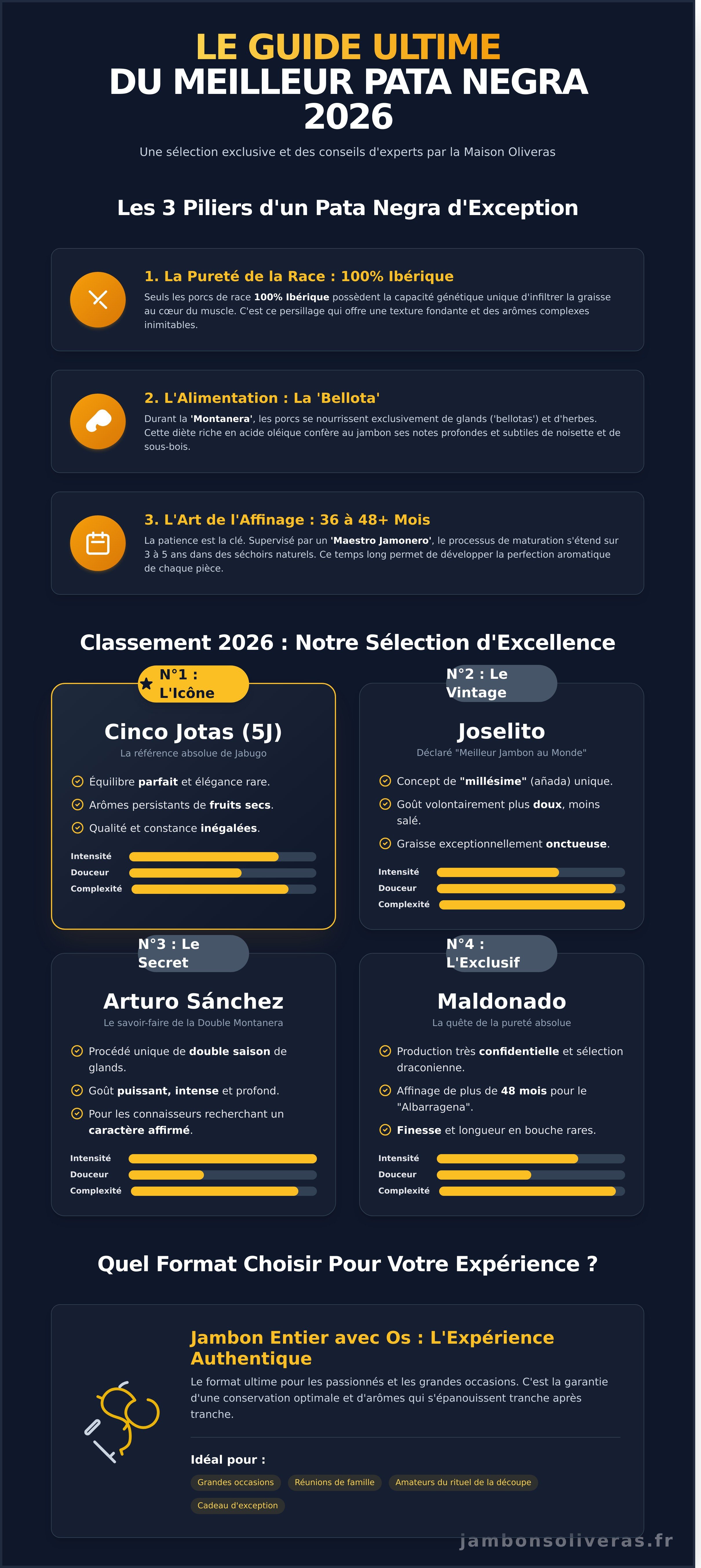 Meilleur jambon pata negra 2026 infographic - visual guide