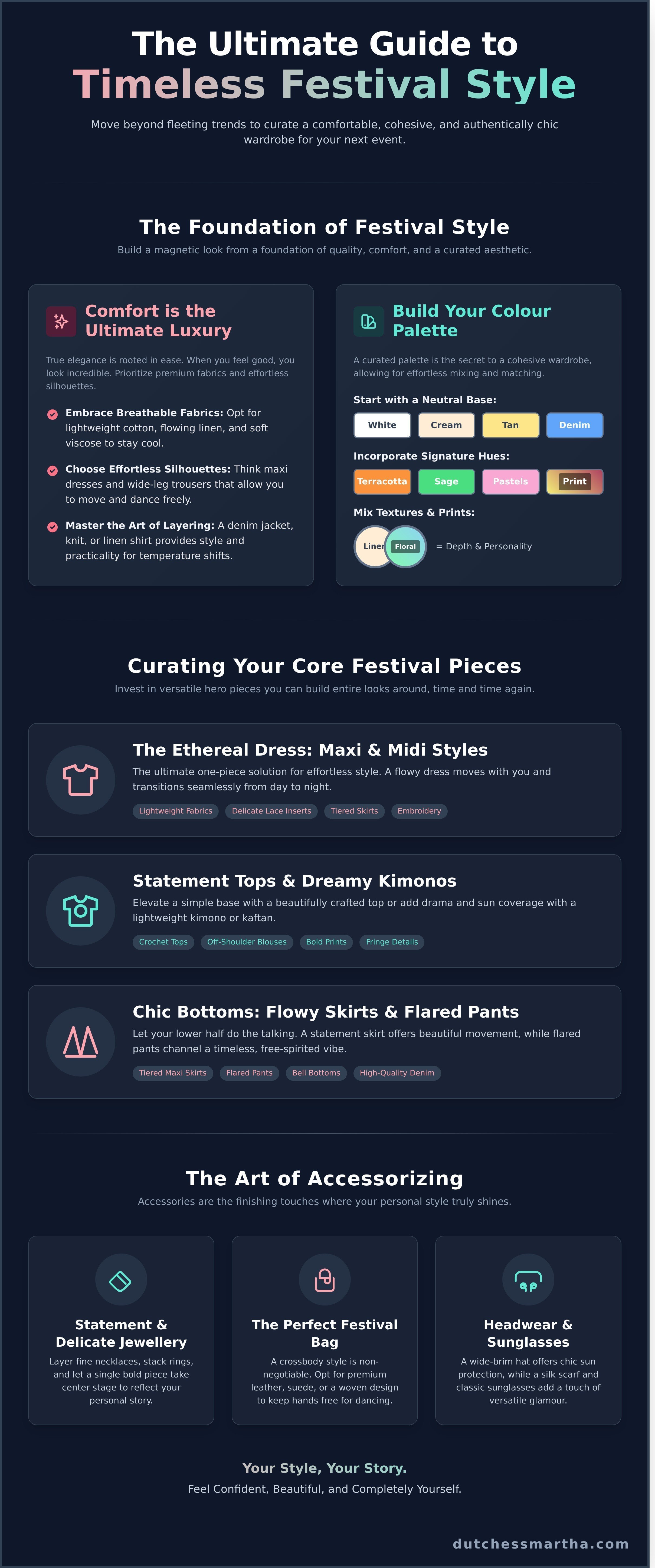 Festival outfits infographic - visual guide