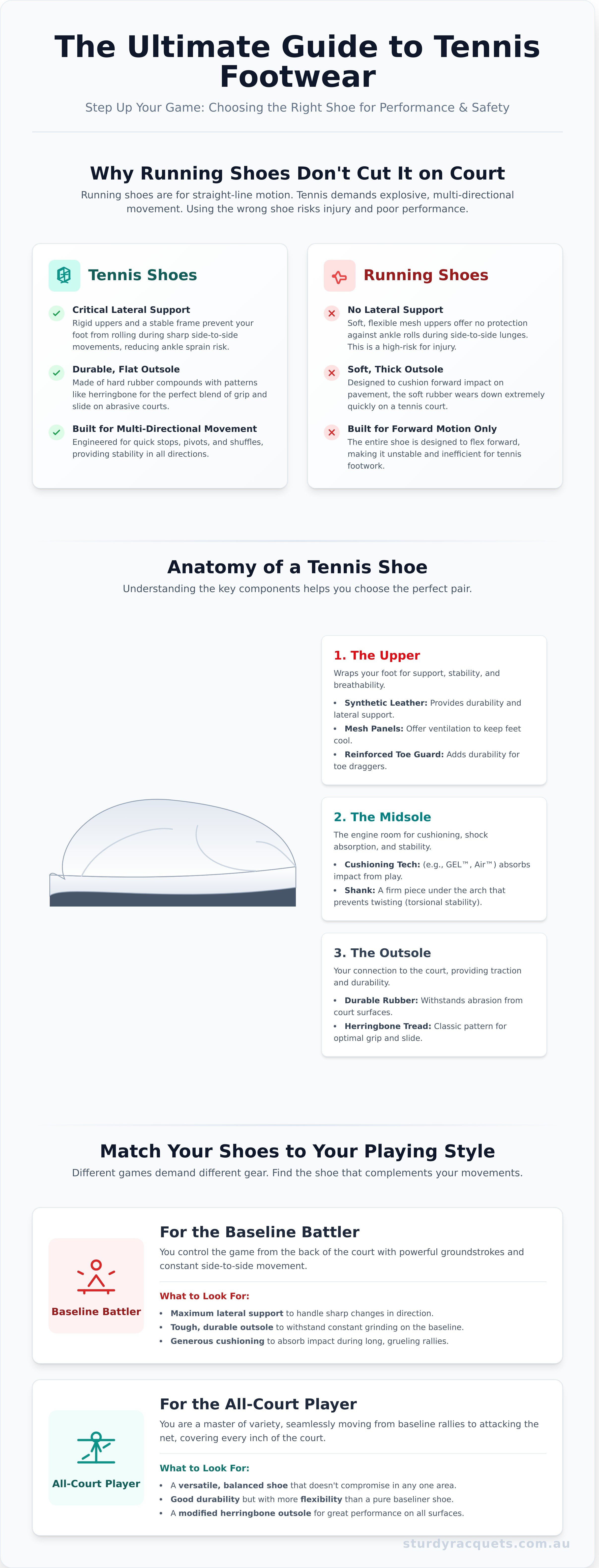 Tennis shoes infographic - visual guide