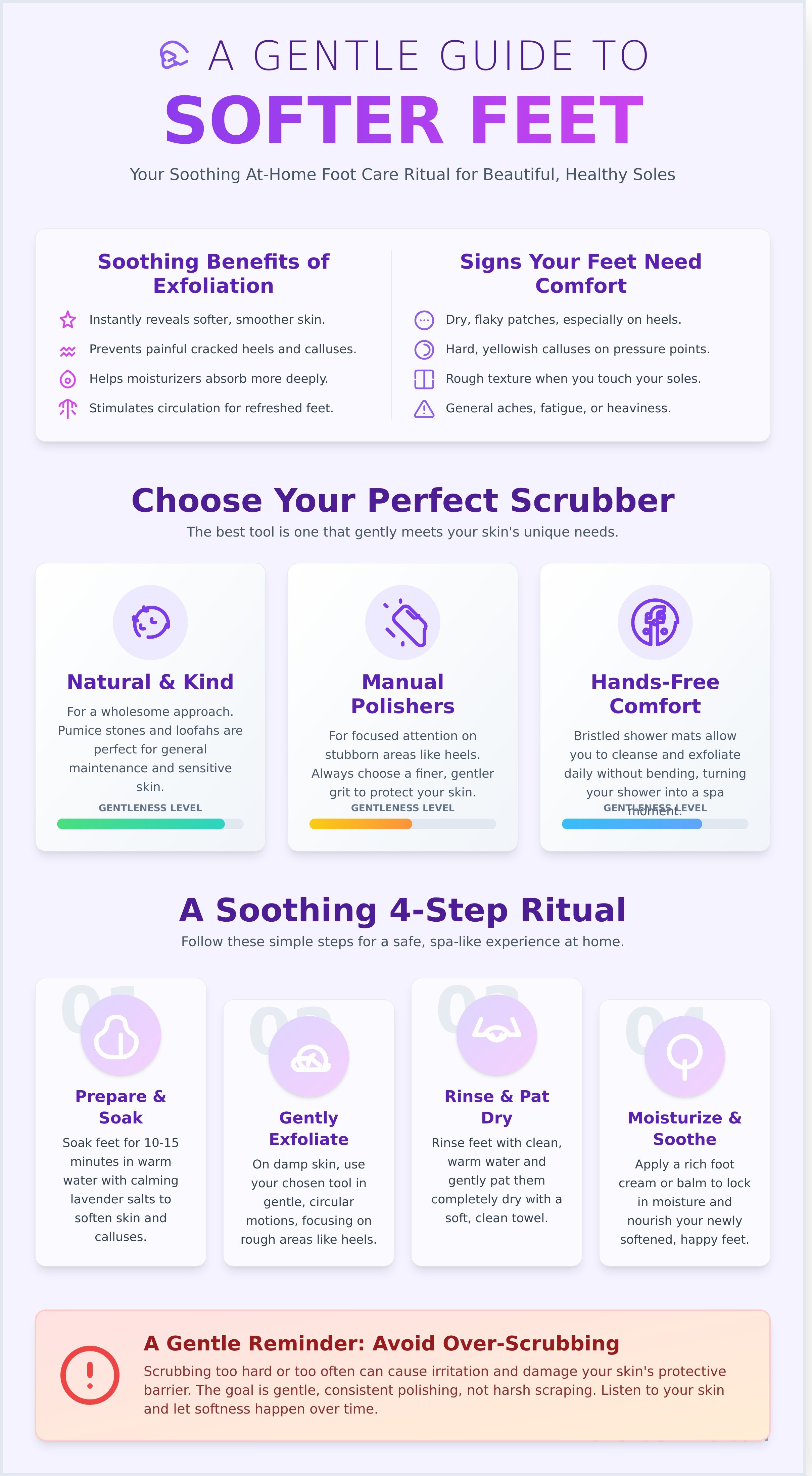Scrubber foot infographic - visual guide