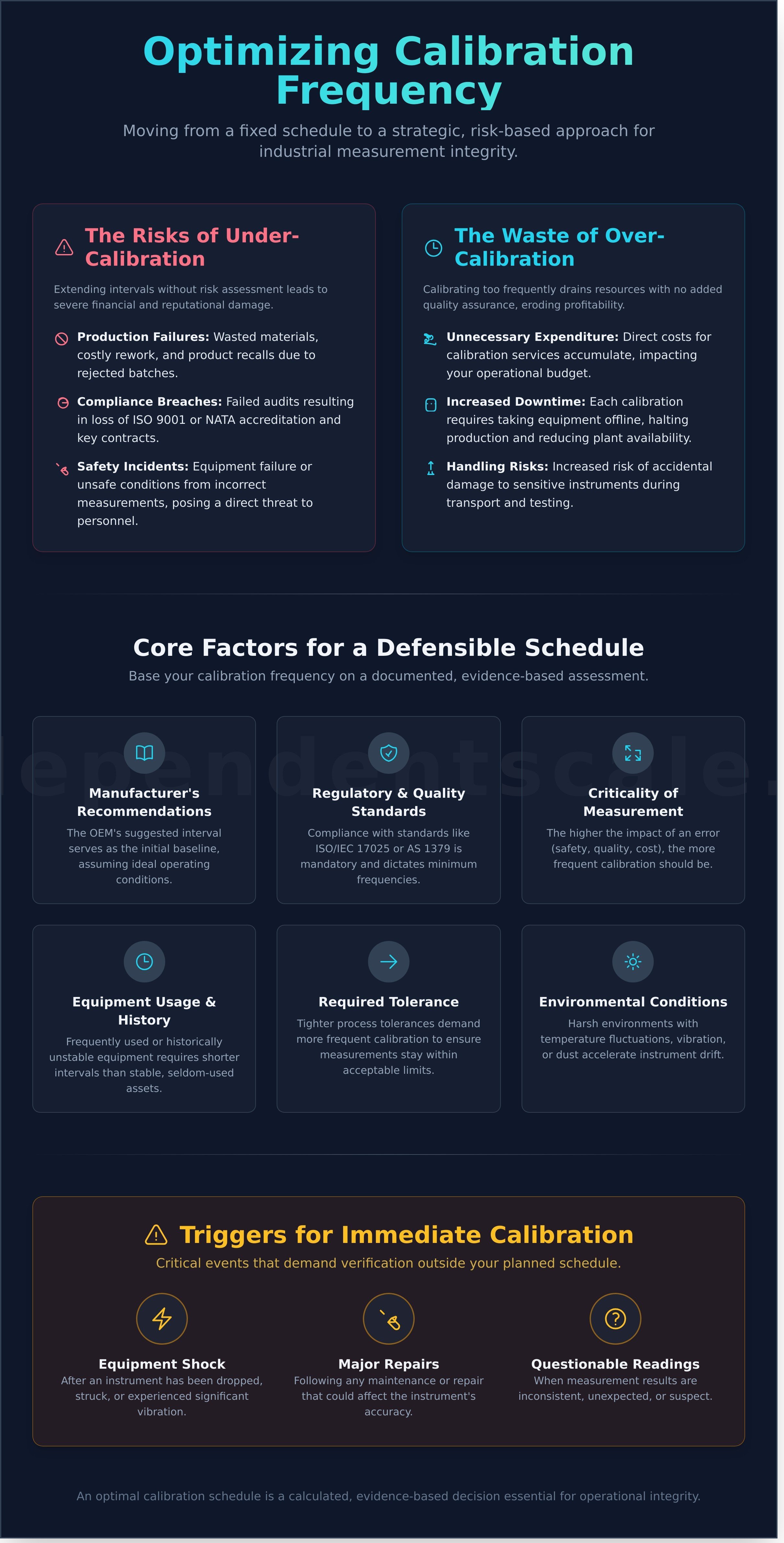 Calibration frequency infographic - visual guide