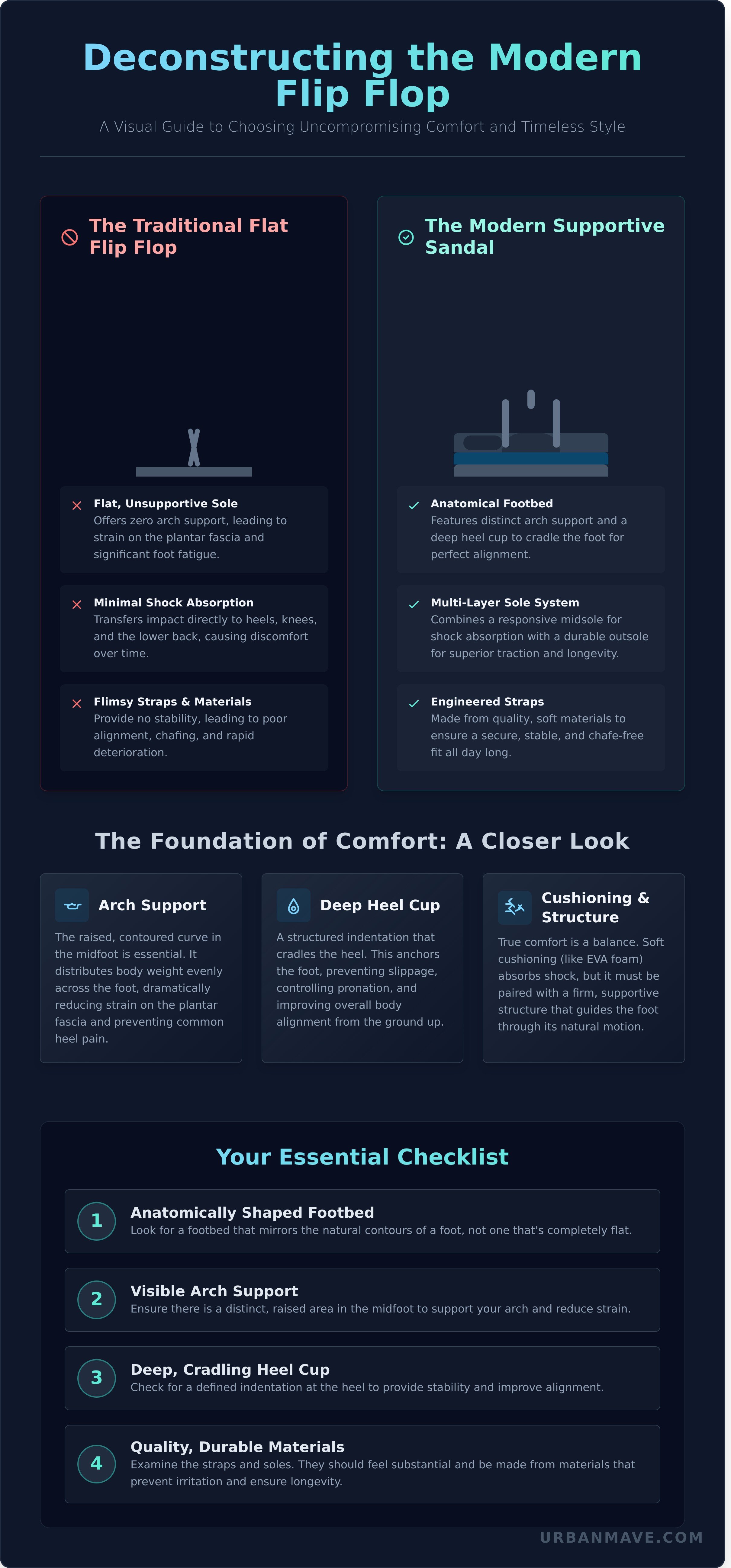 Flip flops women infographic - visual guide