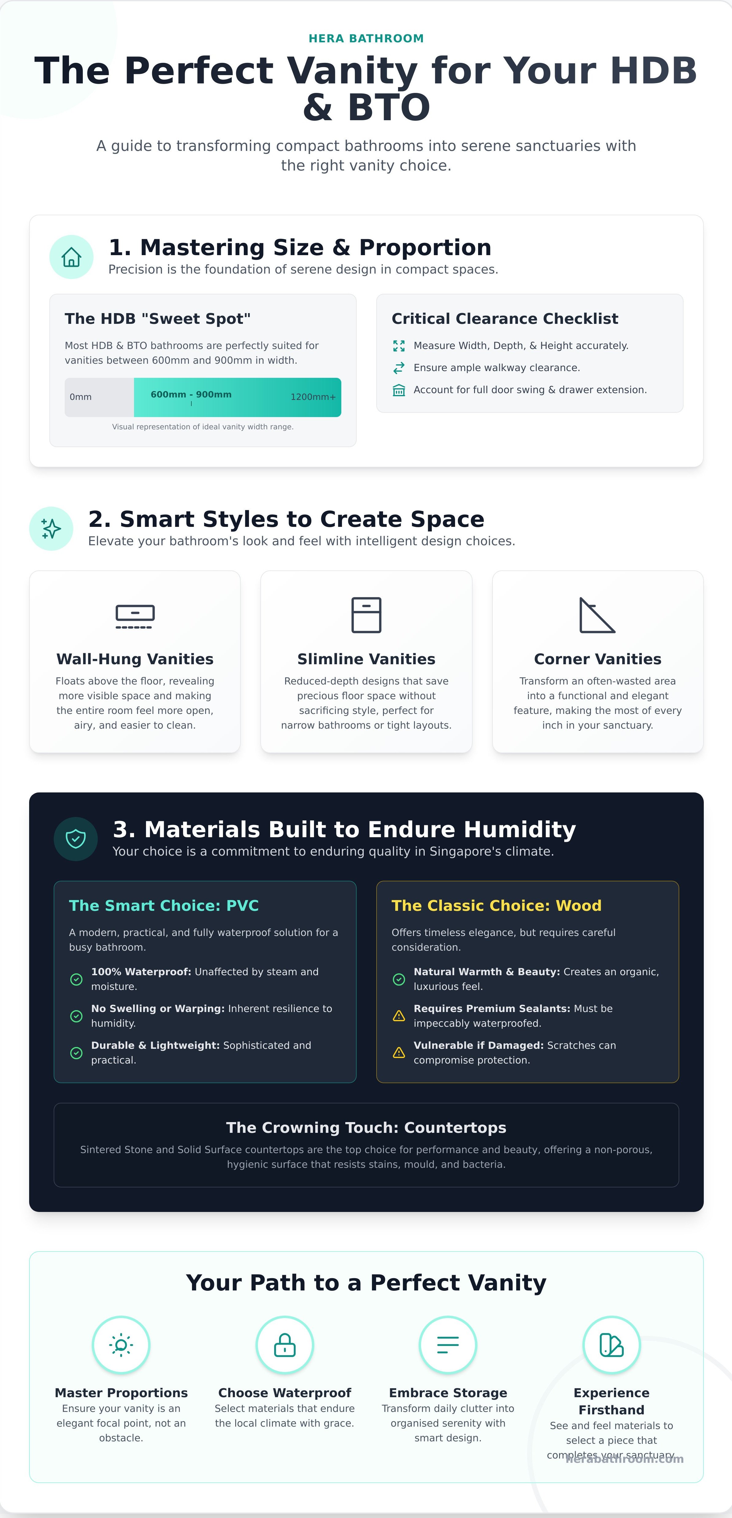 Bathroom vanity cabinet singapore infographic - visual guide