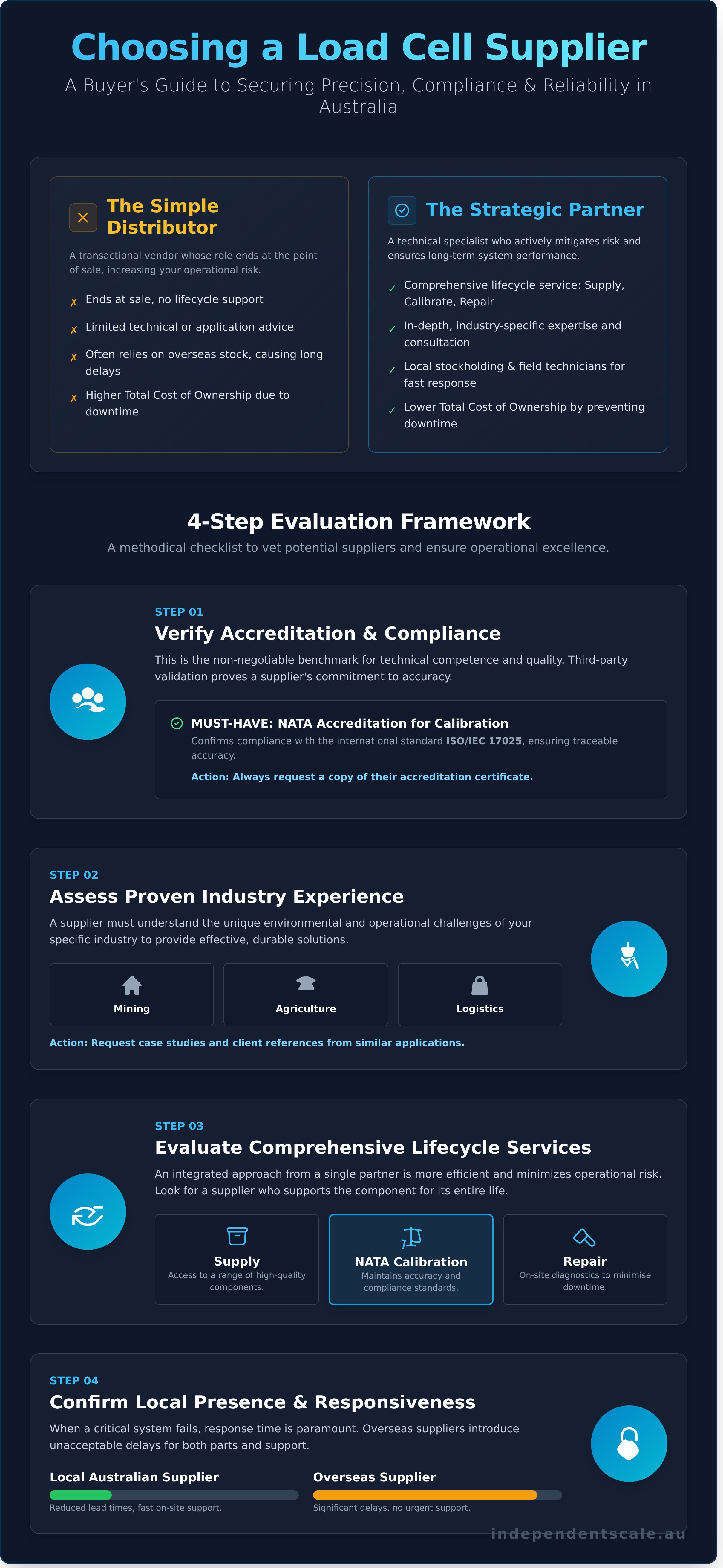 Load cell suppliers Australia infographic - visual guide