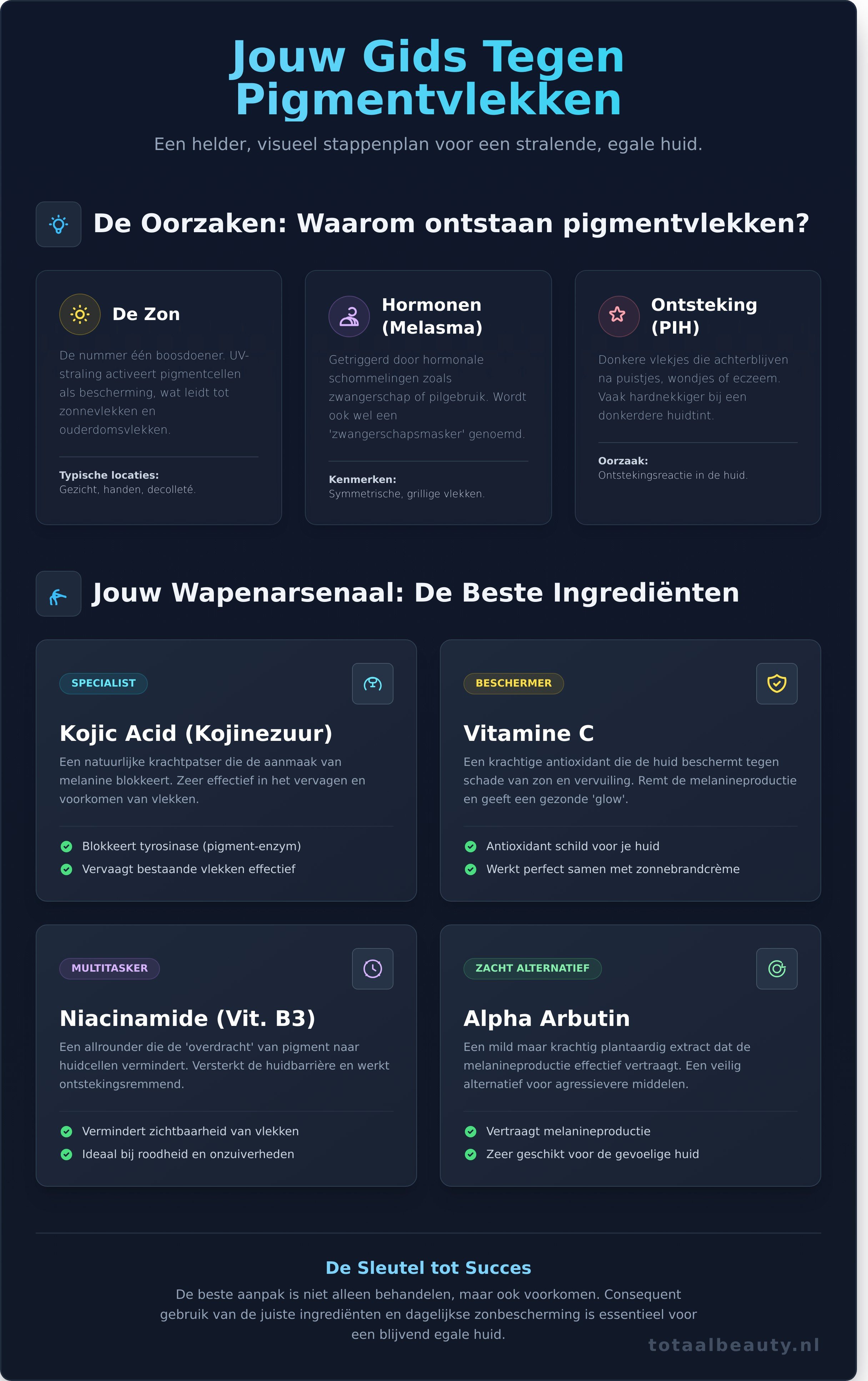 Wat te doen tegen pigmentvlekken infographic - visual guide