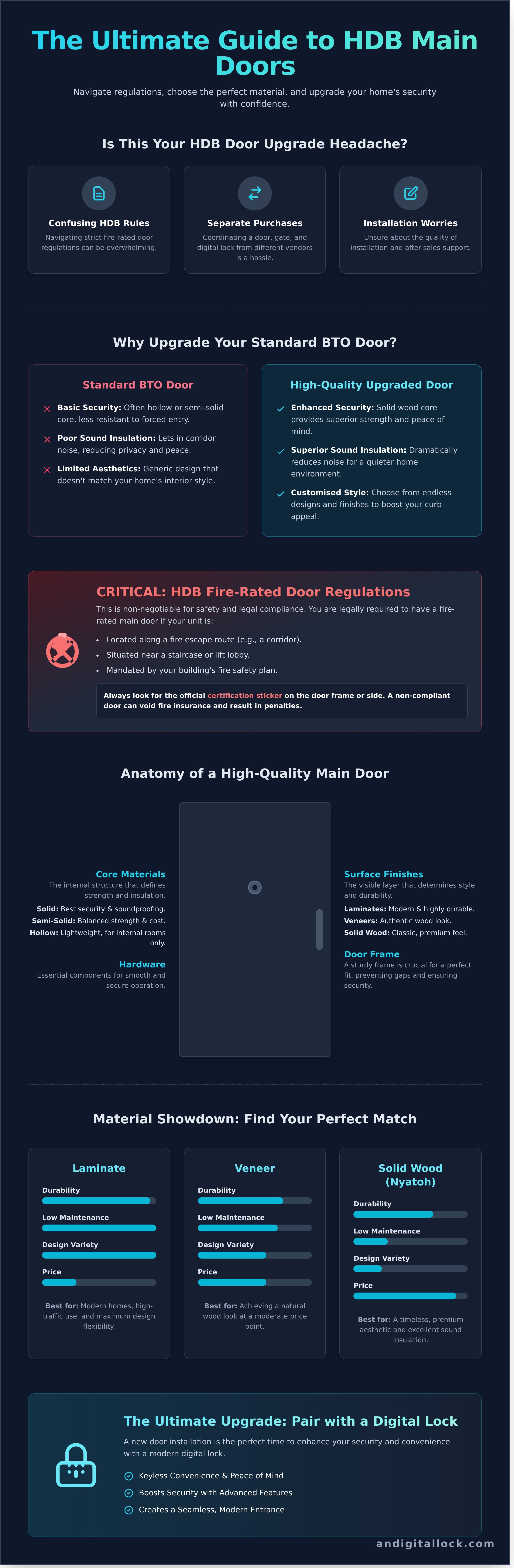 Hdb main door infographic - visual guide