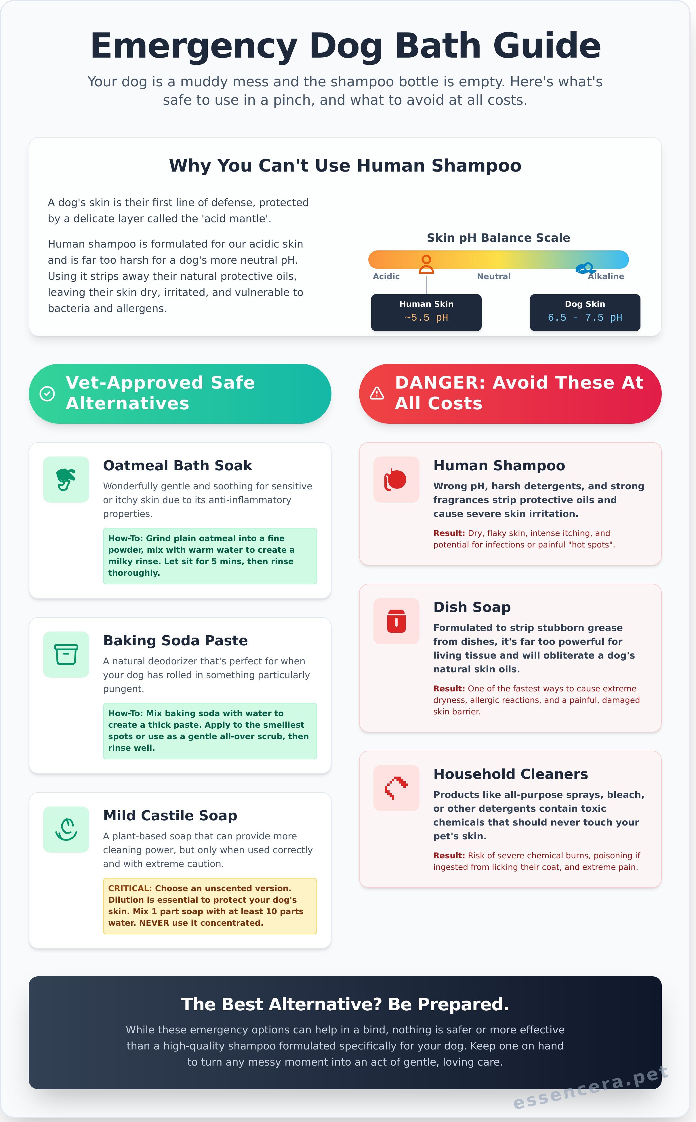 Dog shampoo alternatives infographic - visual guide