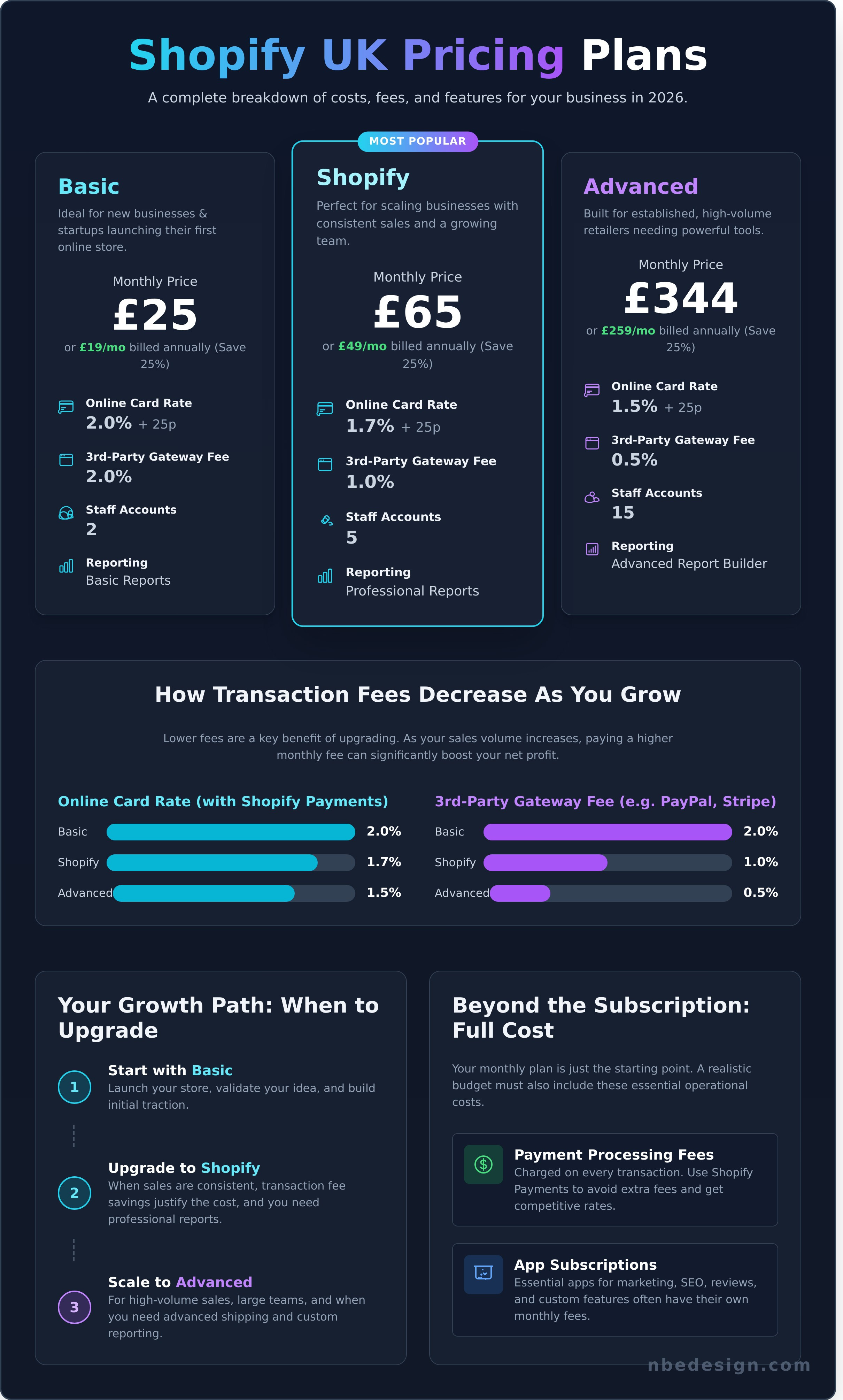 Shopify pricing infographic - visual guide