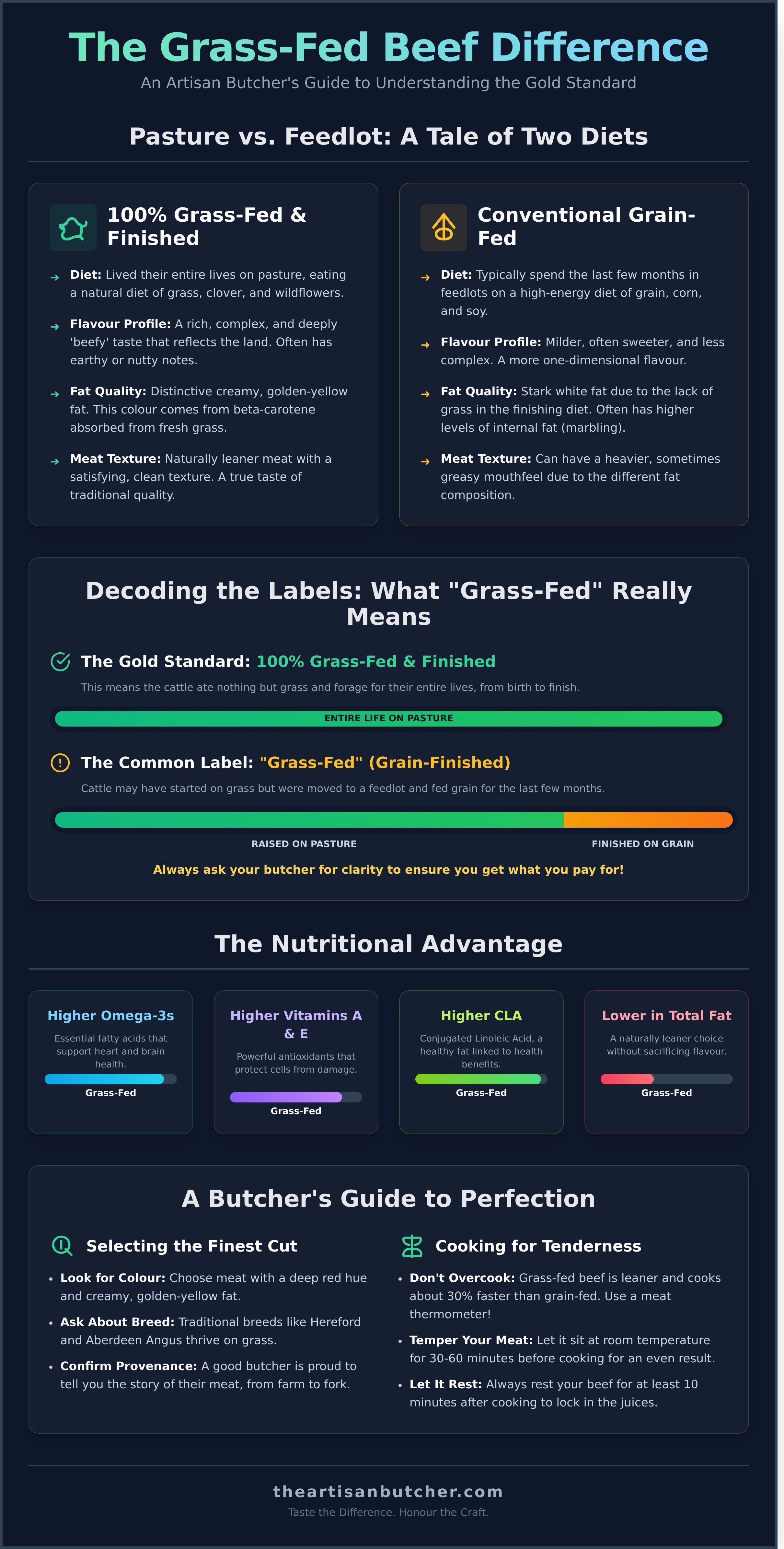 Grass fed beef infographic - visual guide