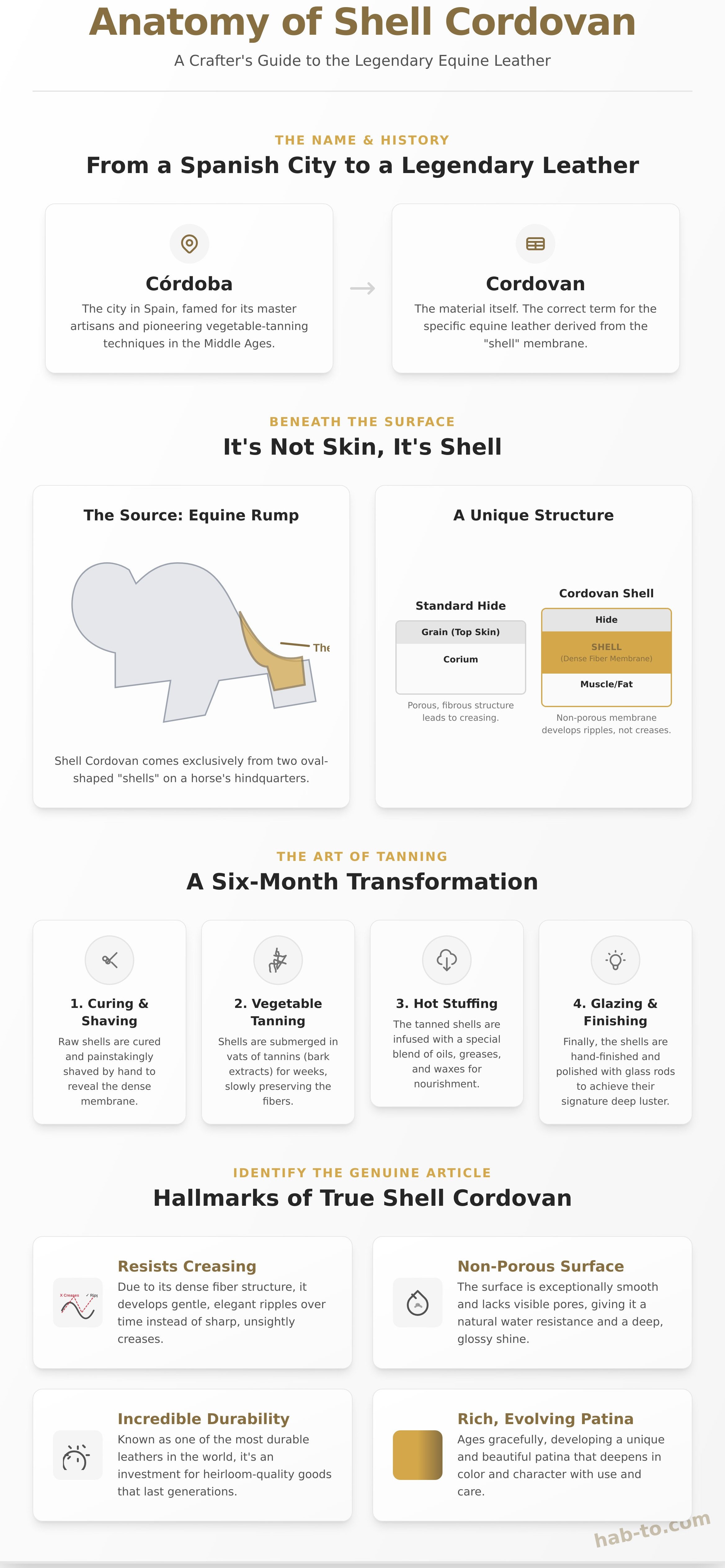Cordova leather infographic - visual guide