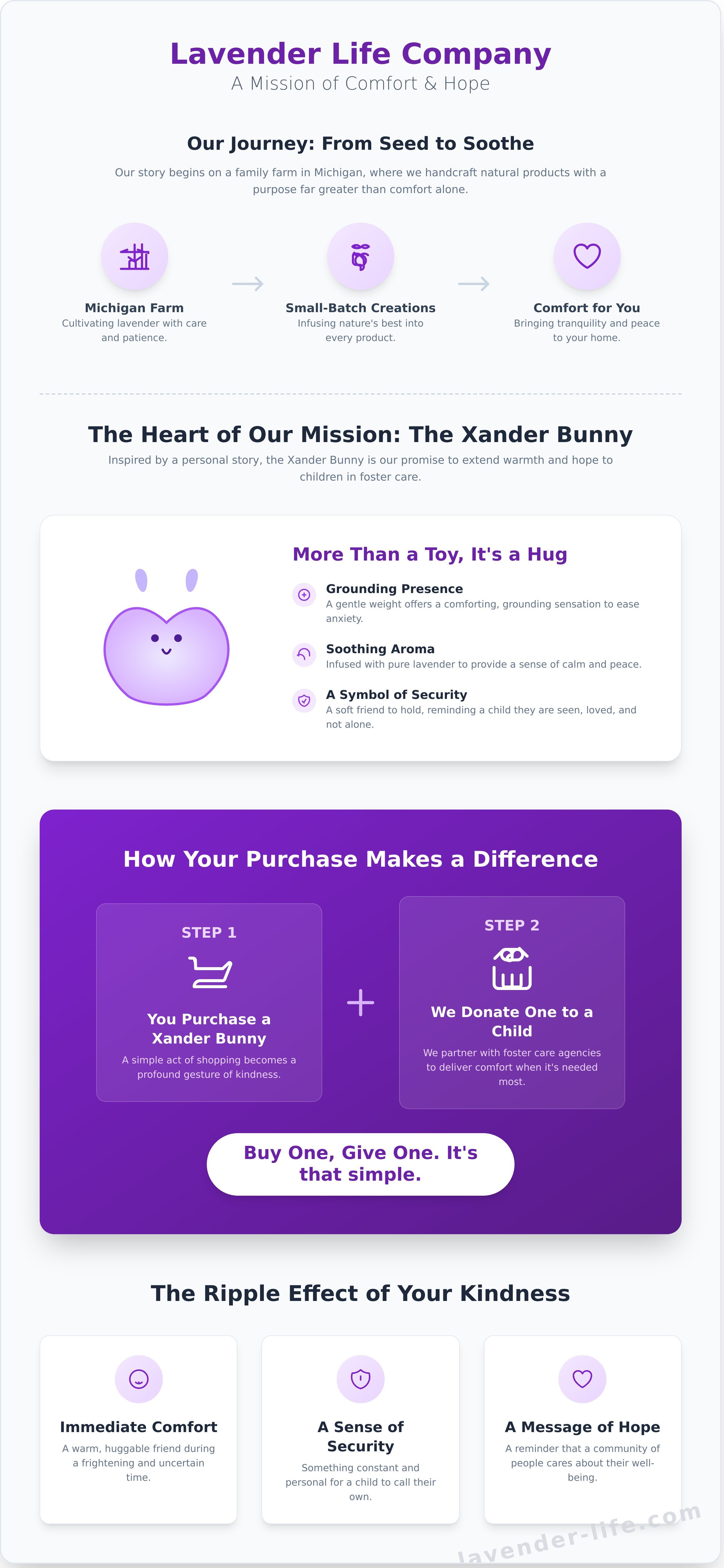 Lavender life company infographic - visual guide