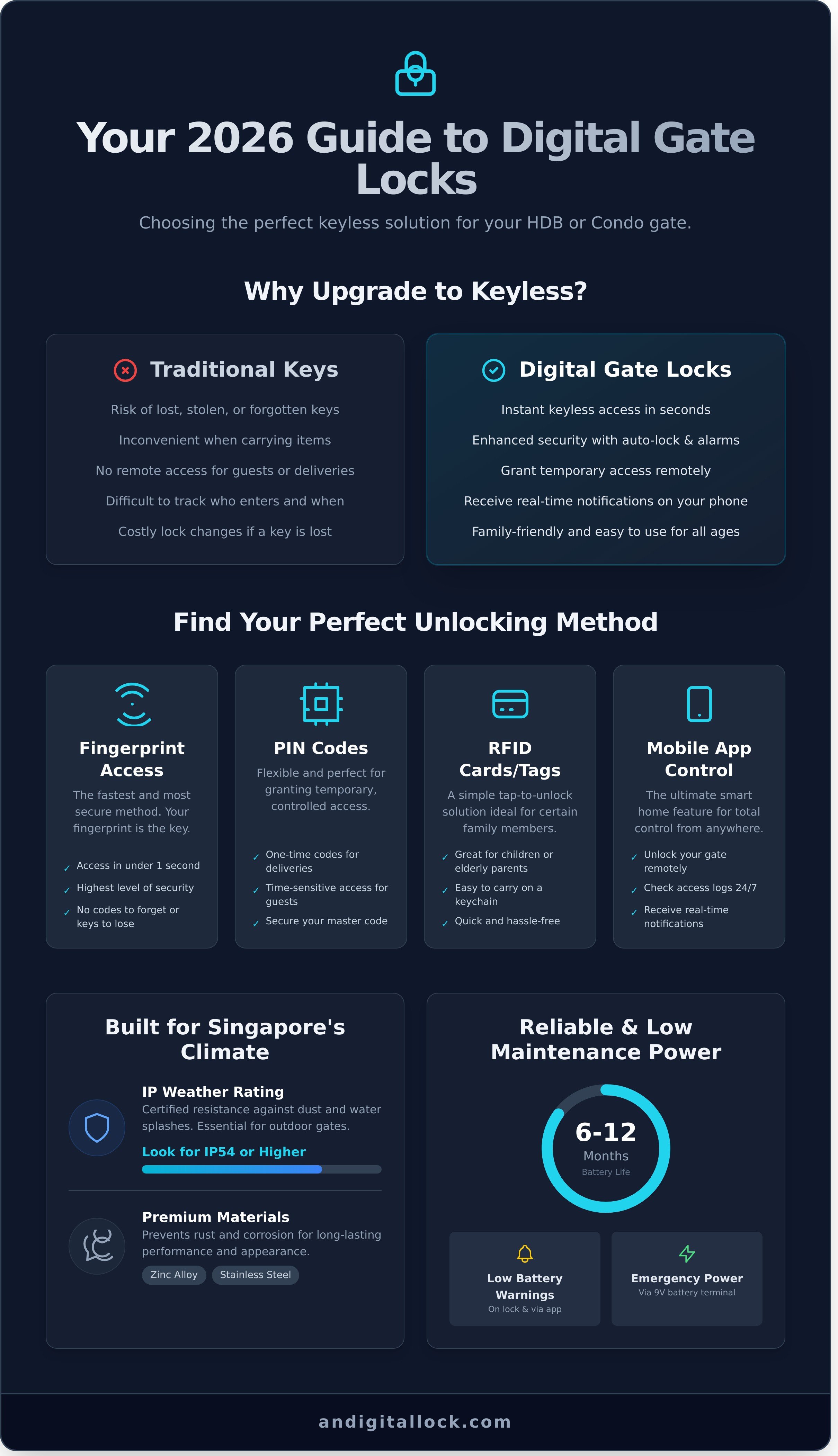 Digital gate lock infographic - visual guide