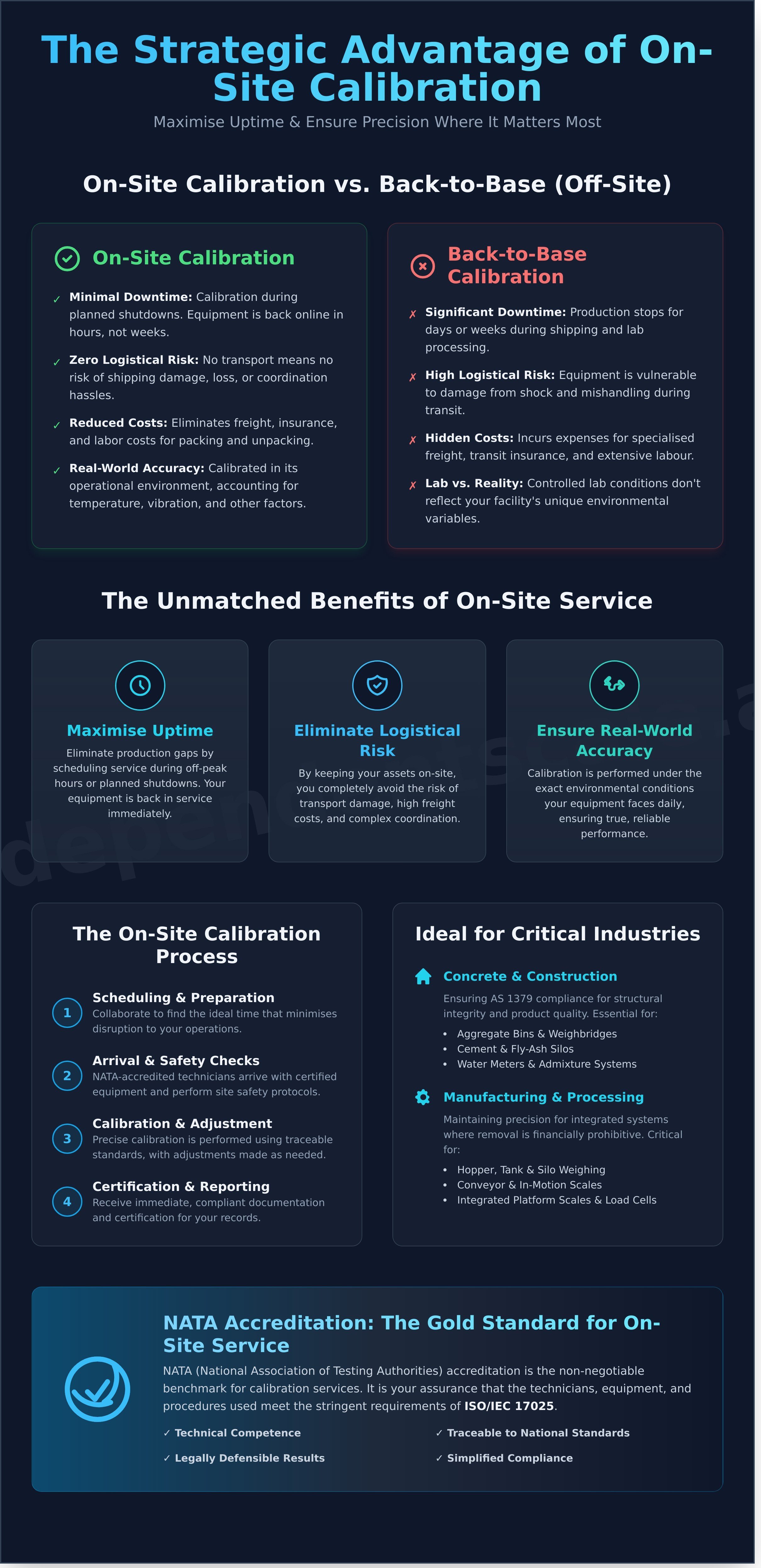 On-site calibration infographic - visual guide