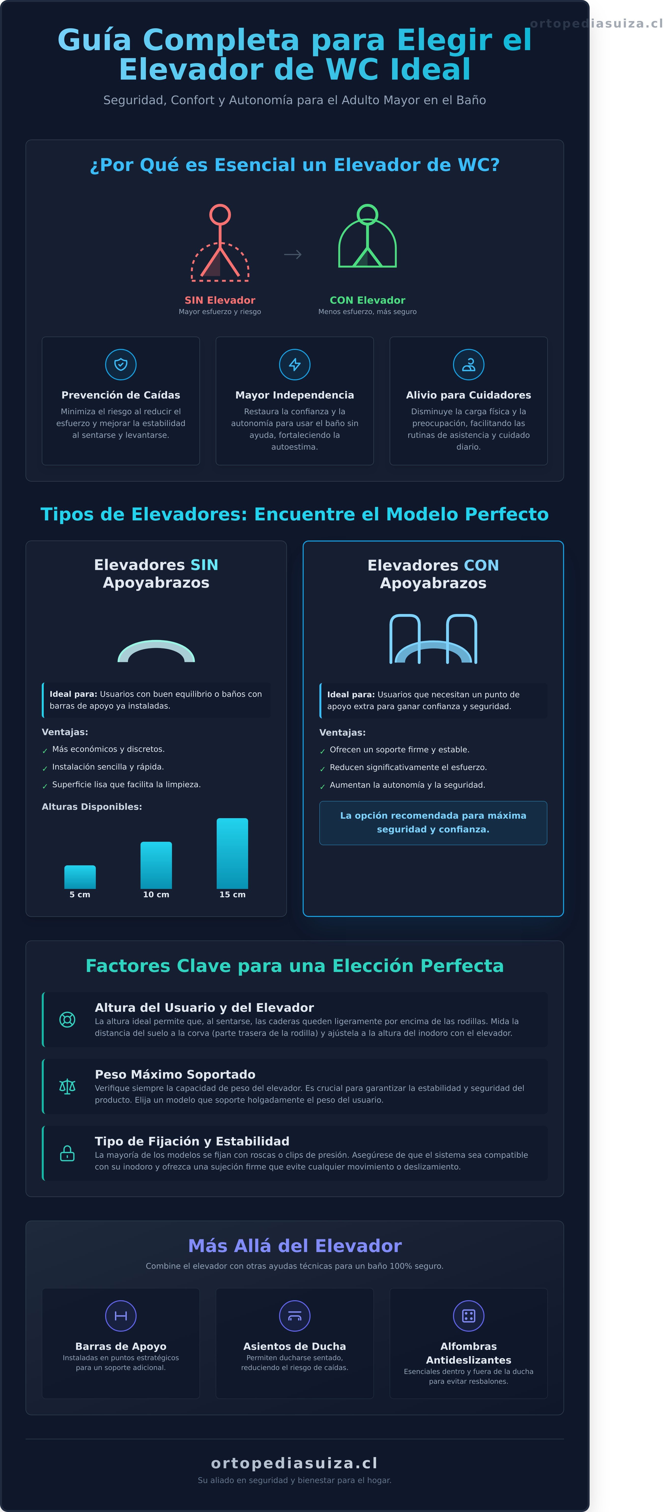 Elevador de wc para adulto mayor infographic - visual guide