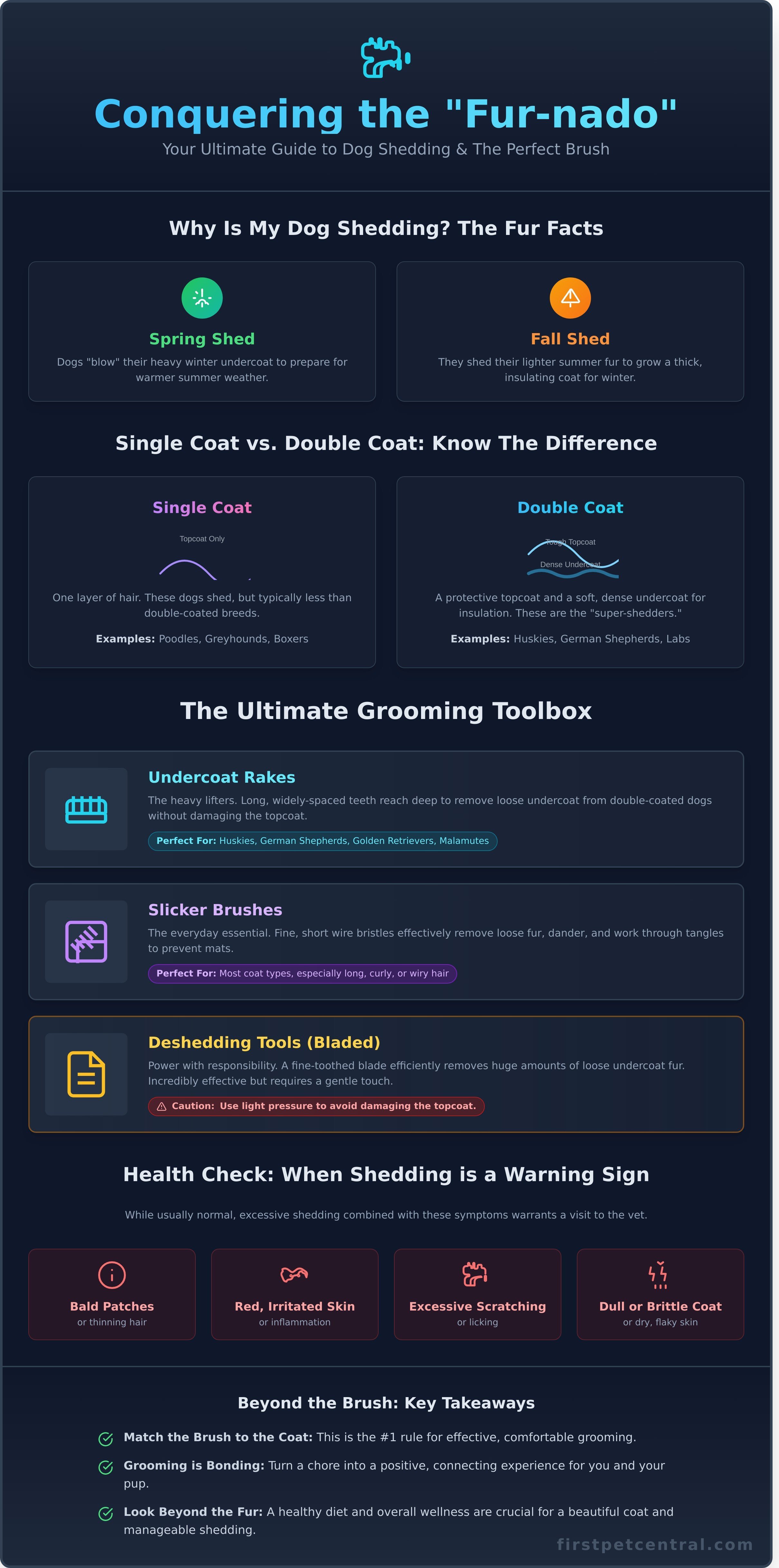 Best brush for shedding dog infographic - visual guide
