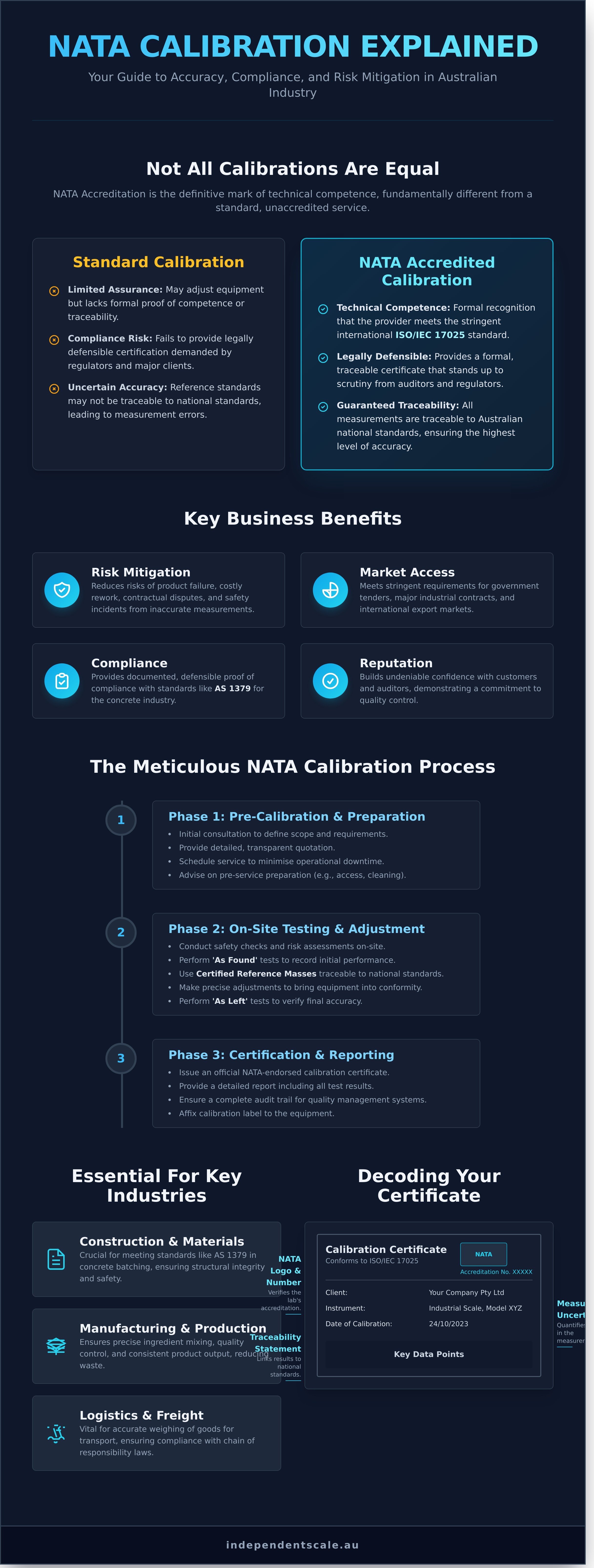 Nata calibration infographic - visual guide