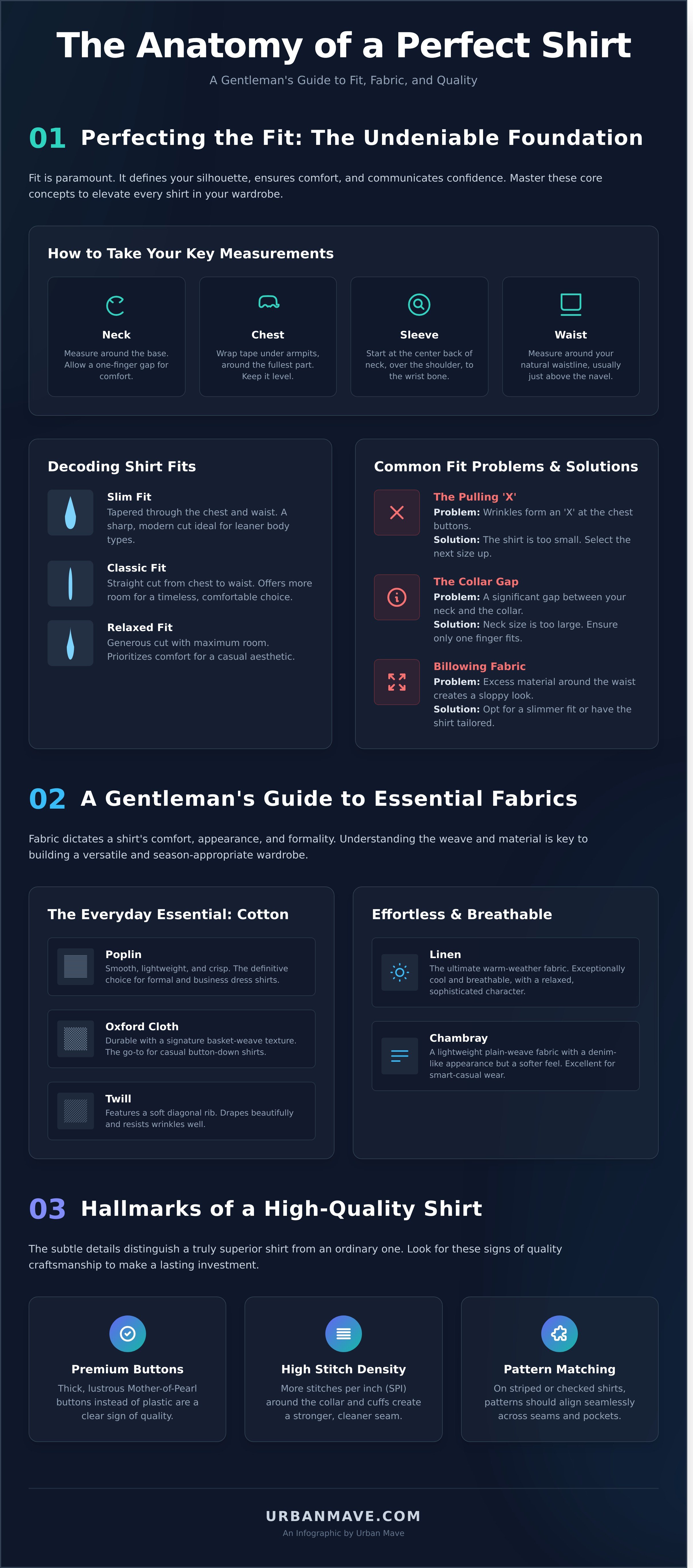 Shirts mens shirts infographic - visual guide
