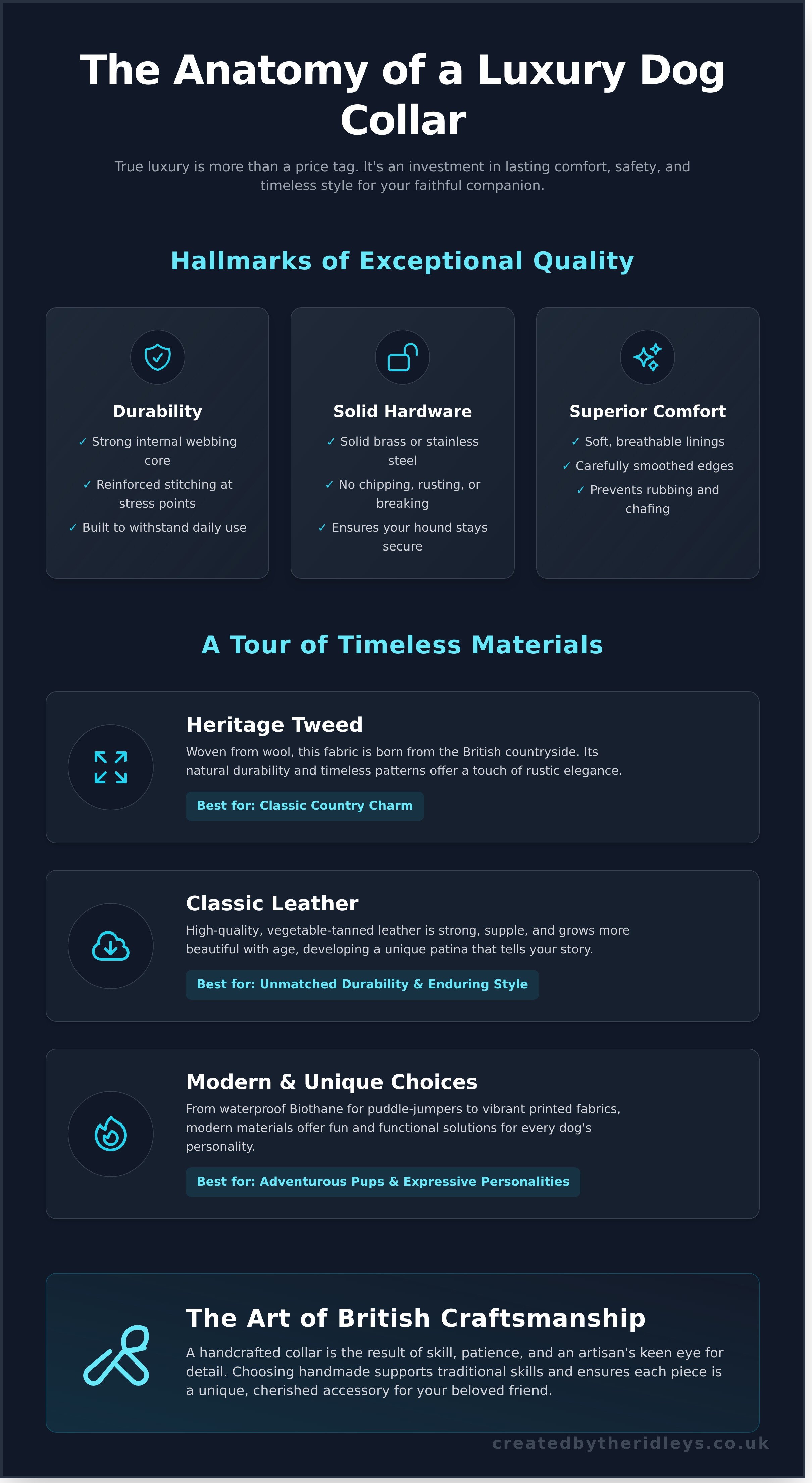 Luxury dog collars uk infographic - visual guide