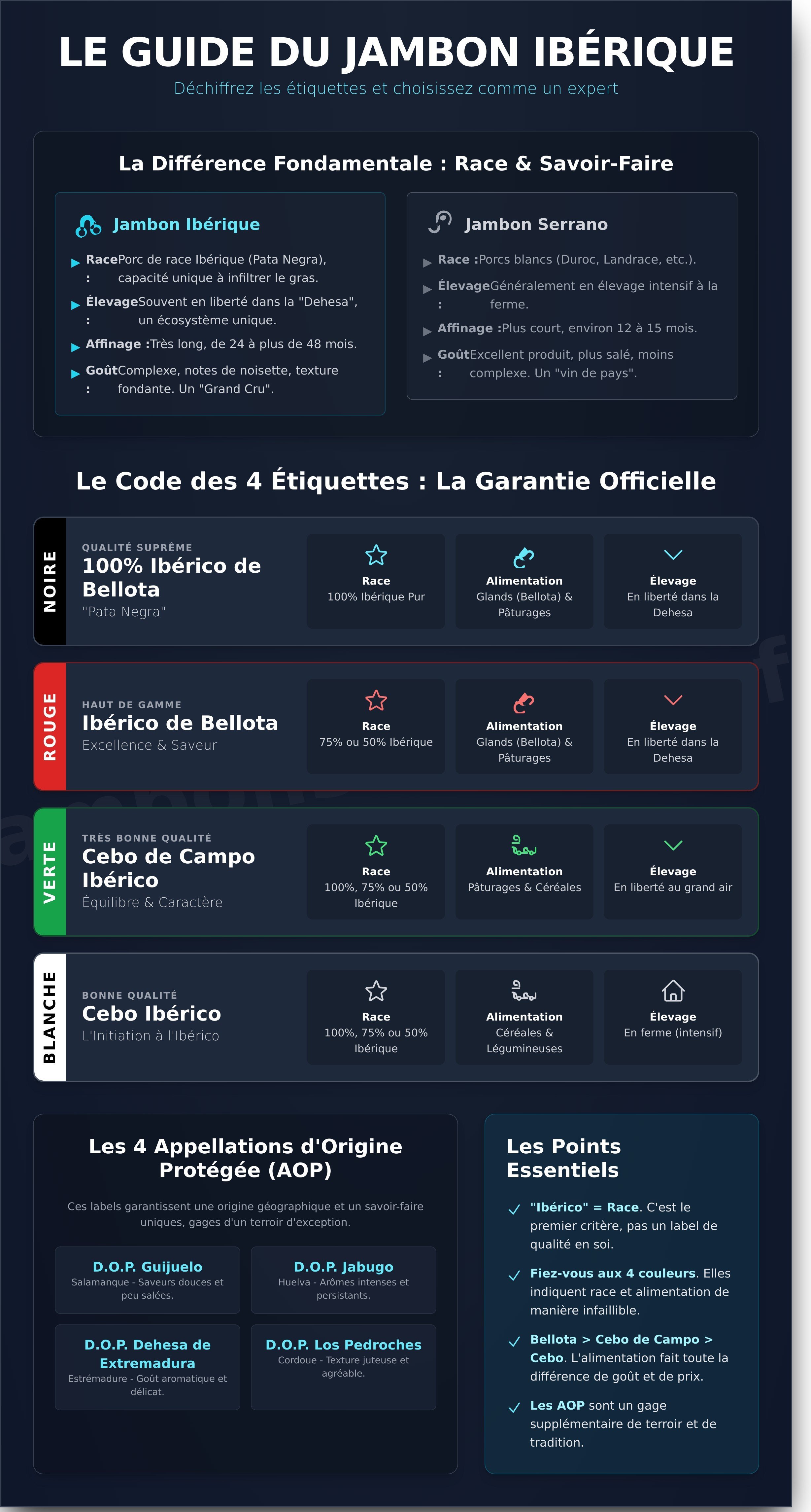 Jambon ibérique infographic - visual guide