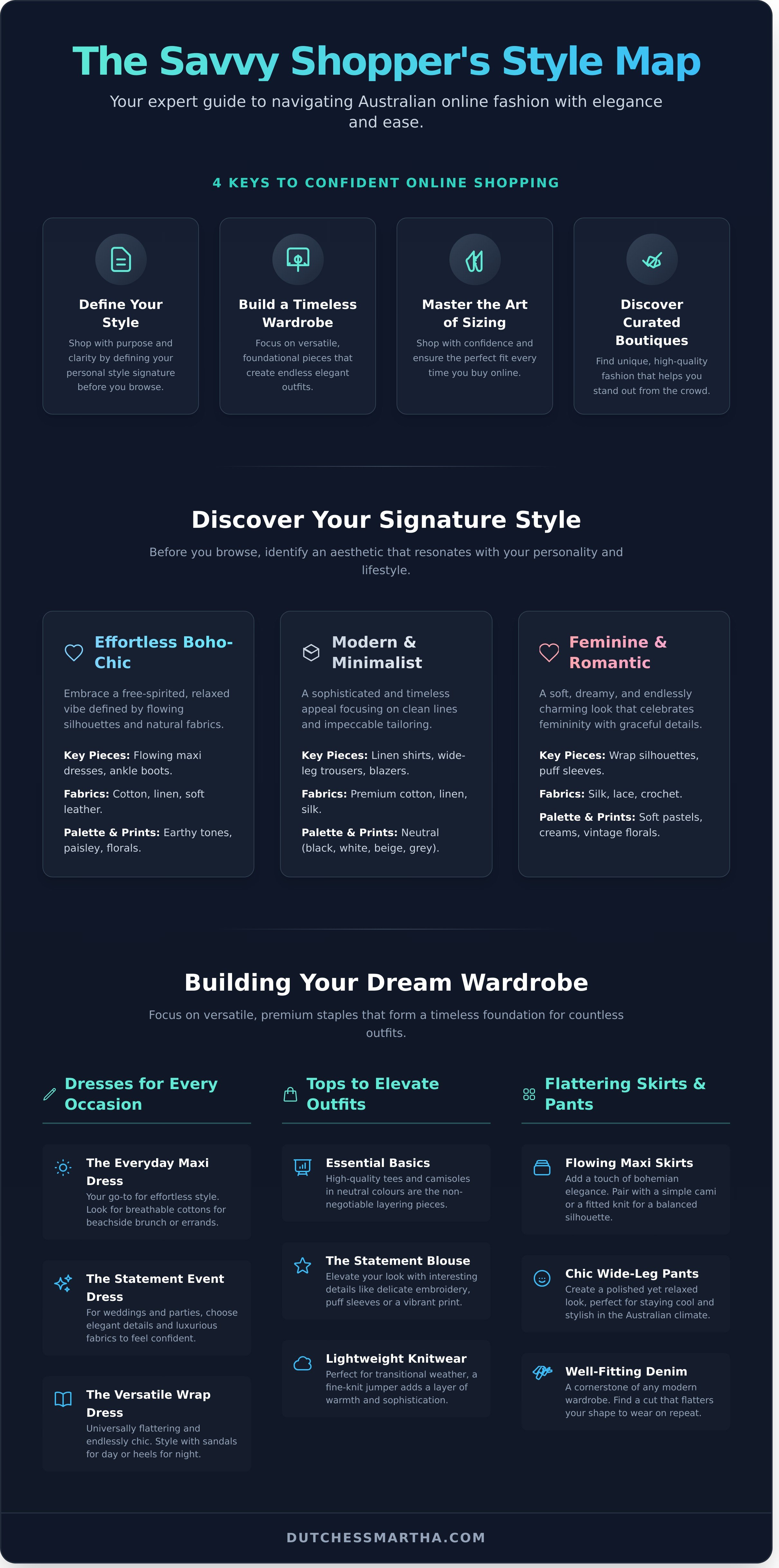 Women's clothing online australia infographic - visual guide