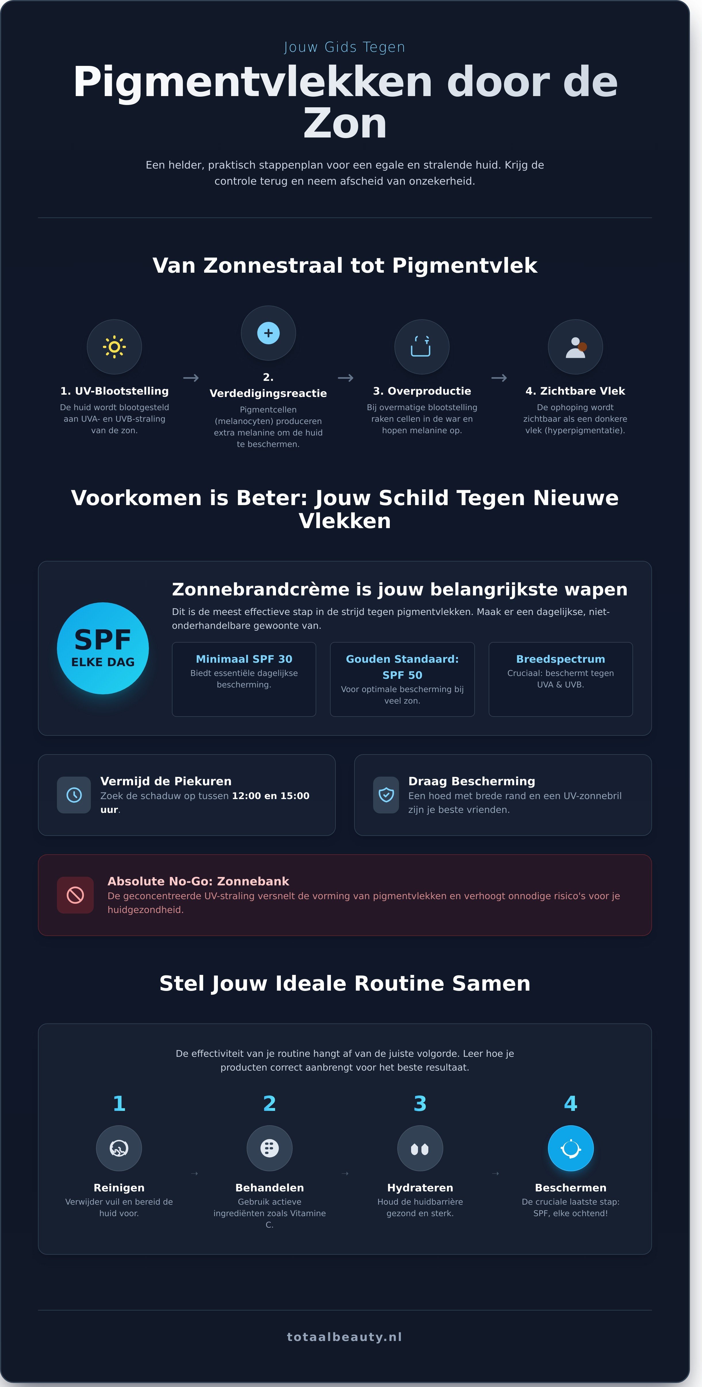 Pigmentvlekken door zon infographic - visual guide