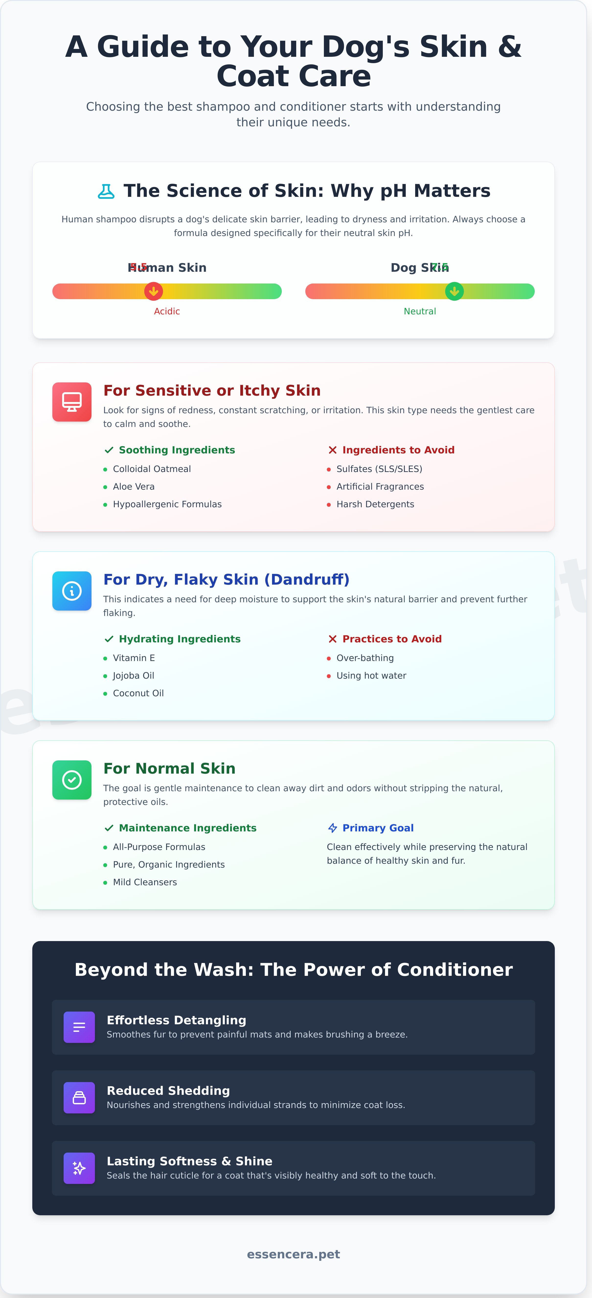 Best dog shampoo and conditioner infographic - visual guide